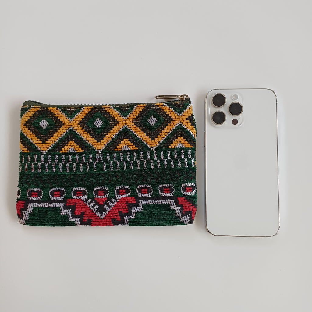 Moroccan Multicoloured Handmade Velvet Pouch 20x14 CM