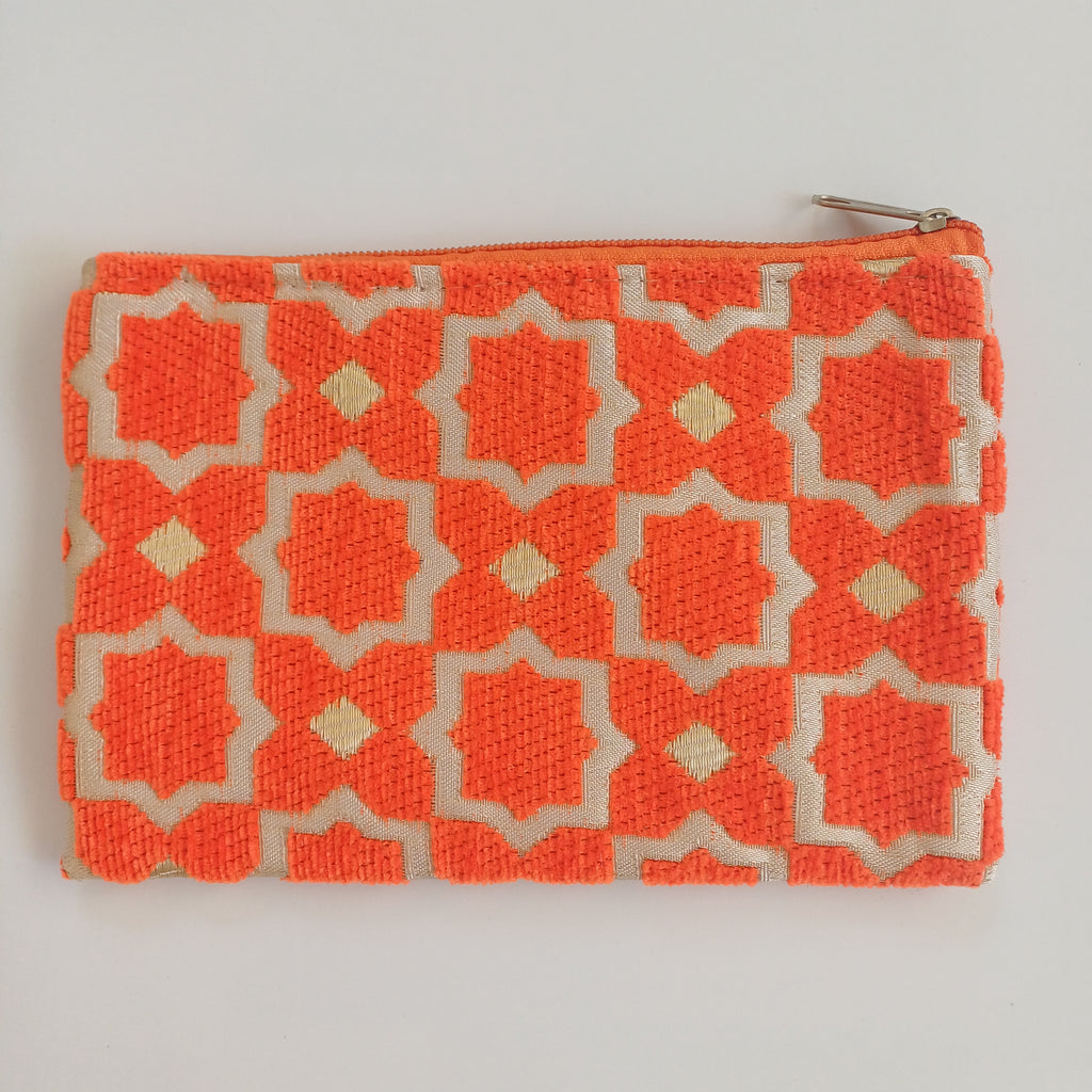 Moroccan Sunset Orang Handmade Velvet Pouch 20x14 CM