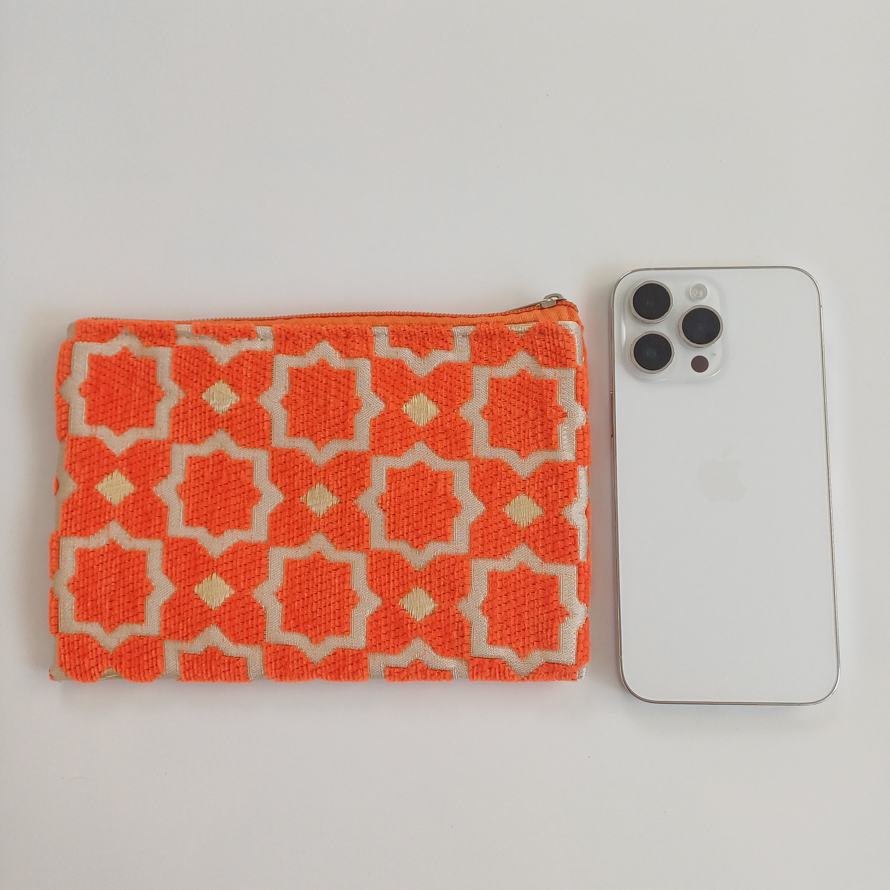 Moroccan Sunset Orang Handmade Velvet Pouch 20x14 CM