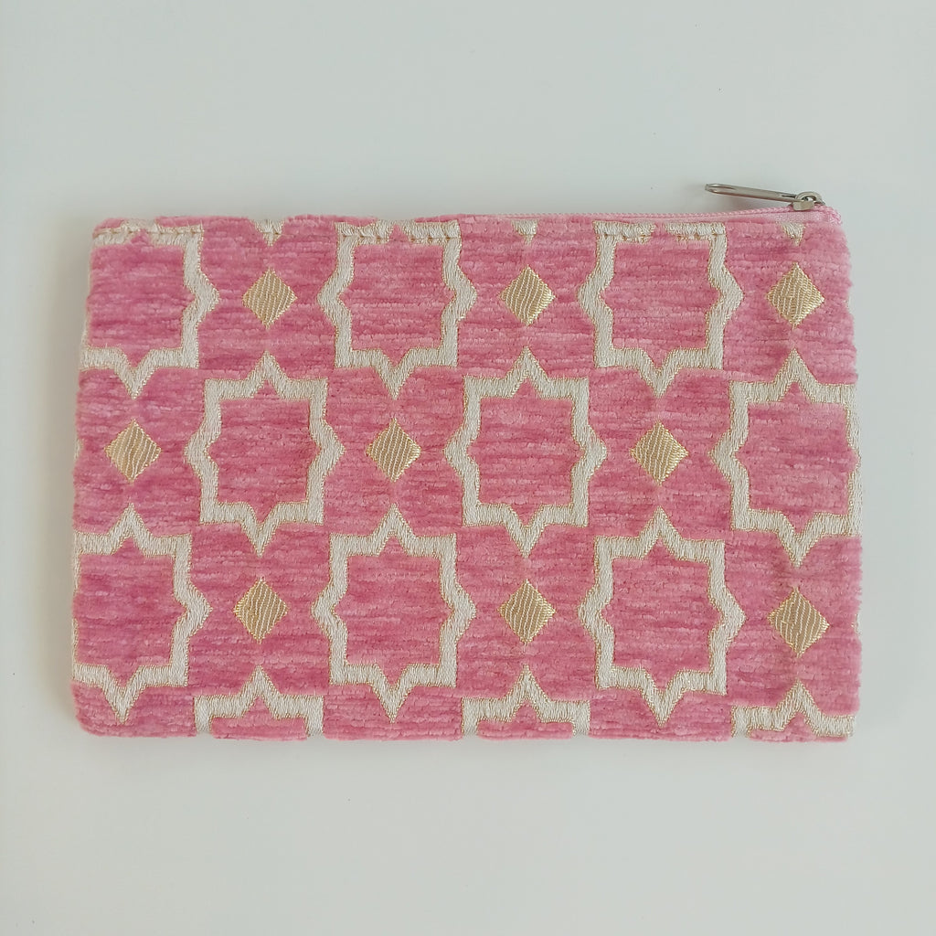 Moroccan Pink Handmade Velvet Pouch 20x14 CM