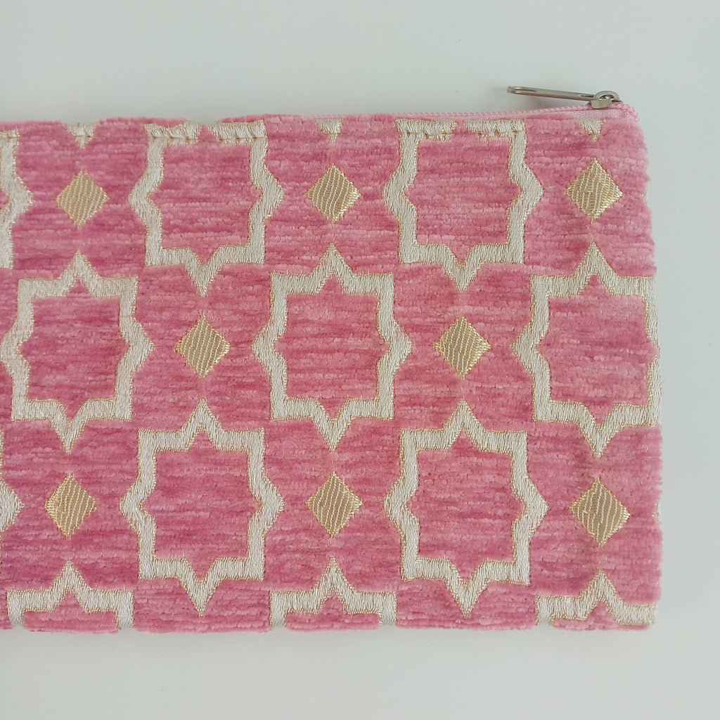 Moroccan Pink Handmade Velvet Pouch 20x14 CM
