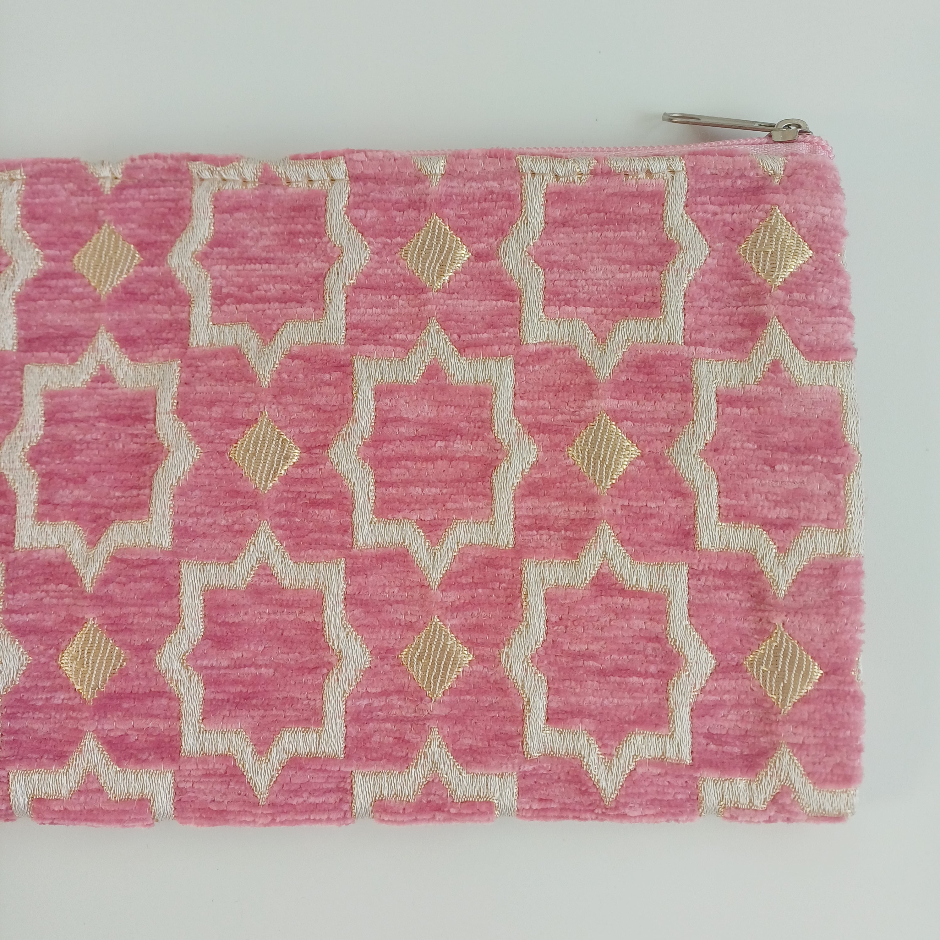 Moroccan Pink Handmade Velvet Pouch 20x14 CM
