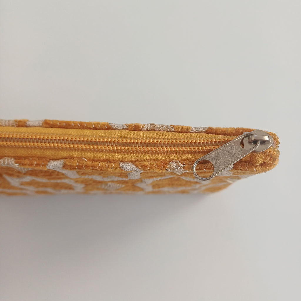Moroccan Mustard Orange Handmade Velvet Pouch 20x14 CM