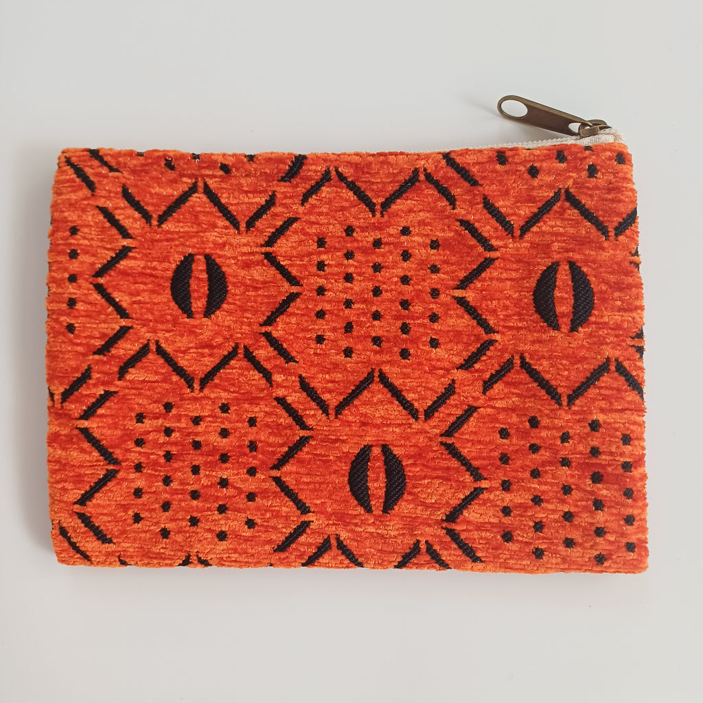 Moroccan Burnt Orange Handmade Velvet Pouch 20x14 CM