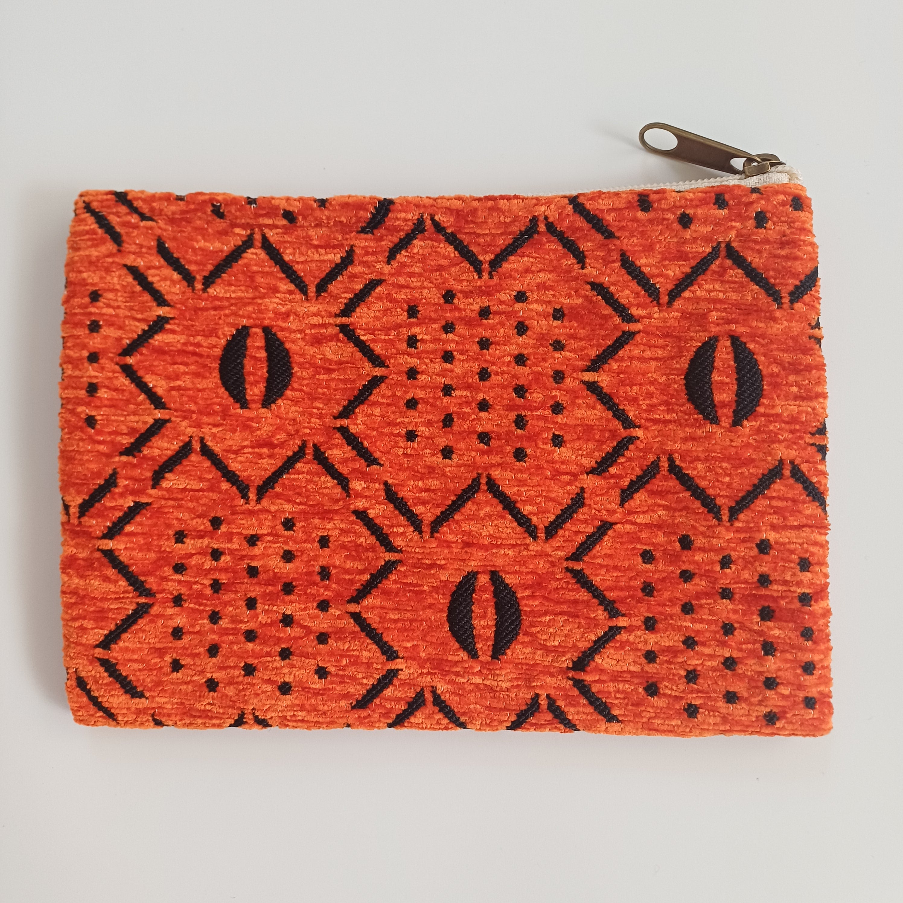 Moroccan Burnt Orange Handmade Velvet Pouch 20x14 CM