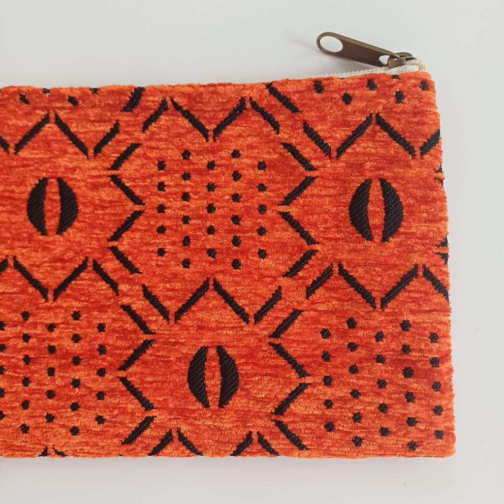 Moroccan Burnt Orange Handmade Velvet Pouch 20x14 CM