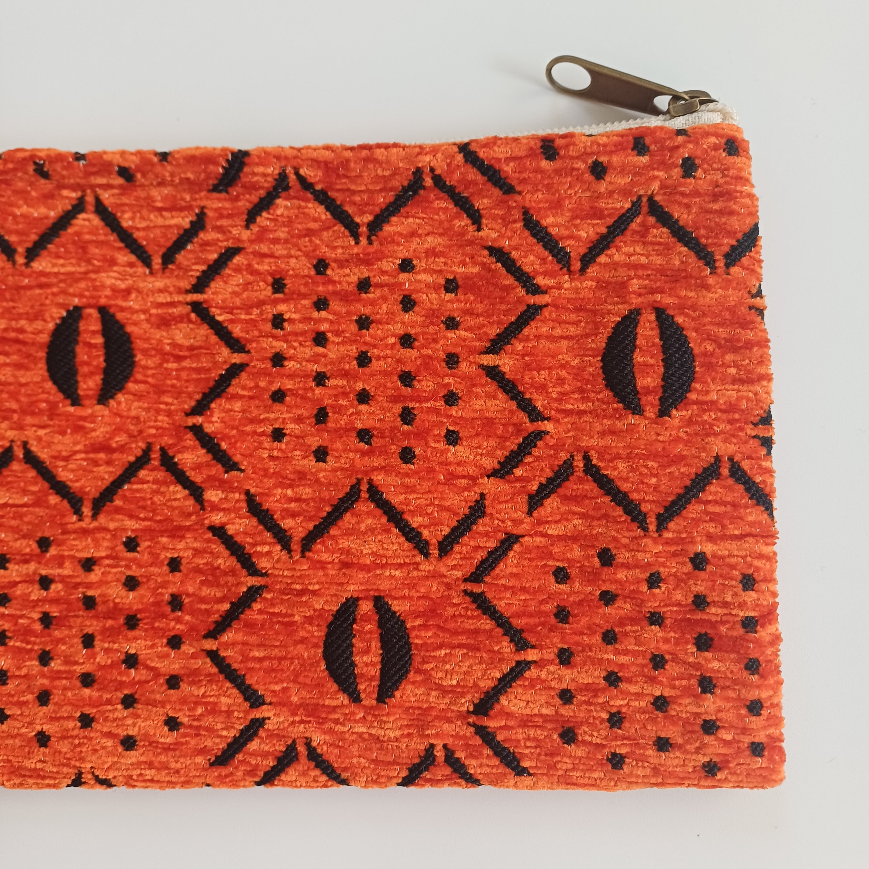 Moroccan Burnt Orange Handmade Velvet Pouch 20x14 CM