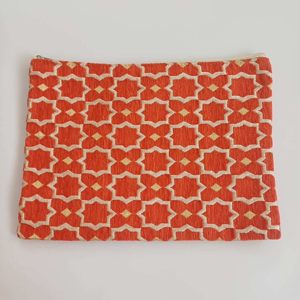 Moroccan Rust Orange Handmade Velvet Laptop Sleeve 33x25 CM
