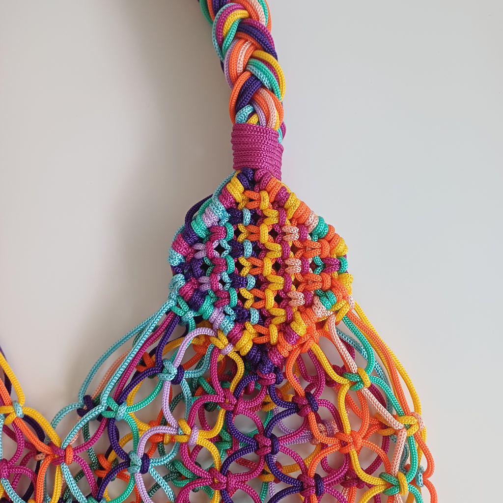 Moroccan Handmade Multicolour Crochet Tote Bag 59x34 CM