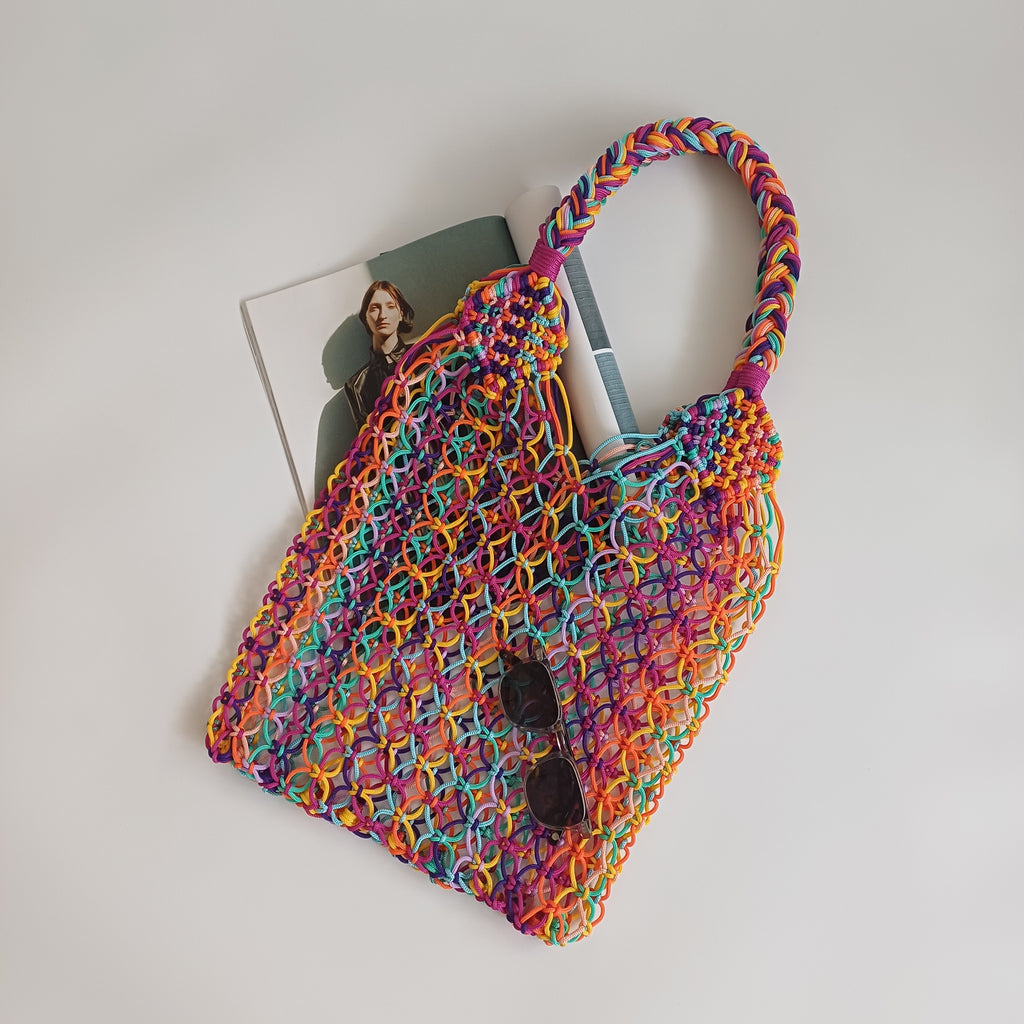 Moroccan Handmade Multicolour Crochet Tote Bag 59x34 CM