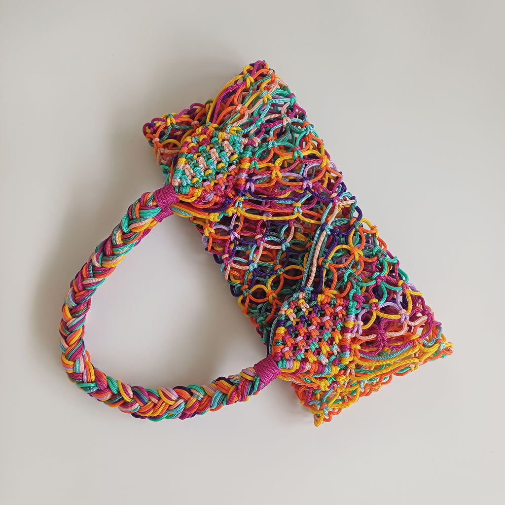 Moroccan Handmade Multicolour Crochet Tote Bag 59x34 CM