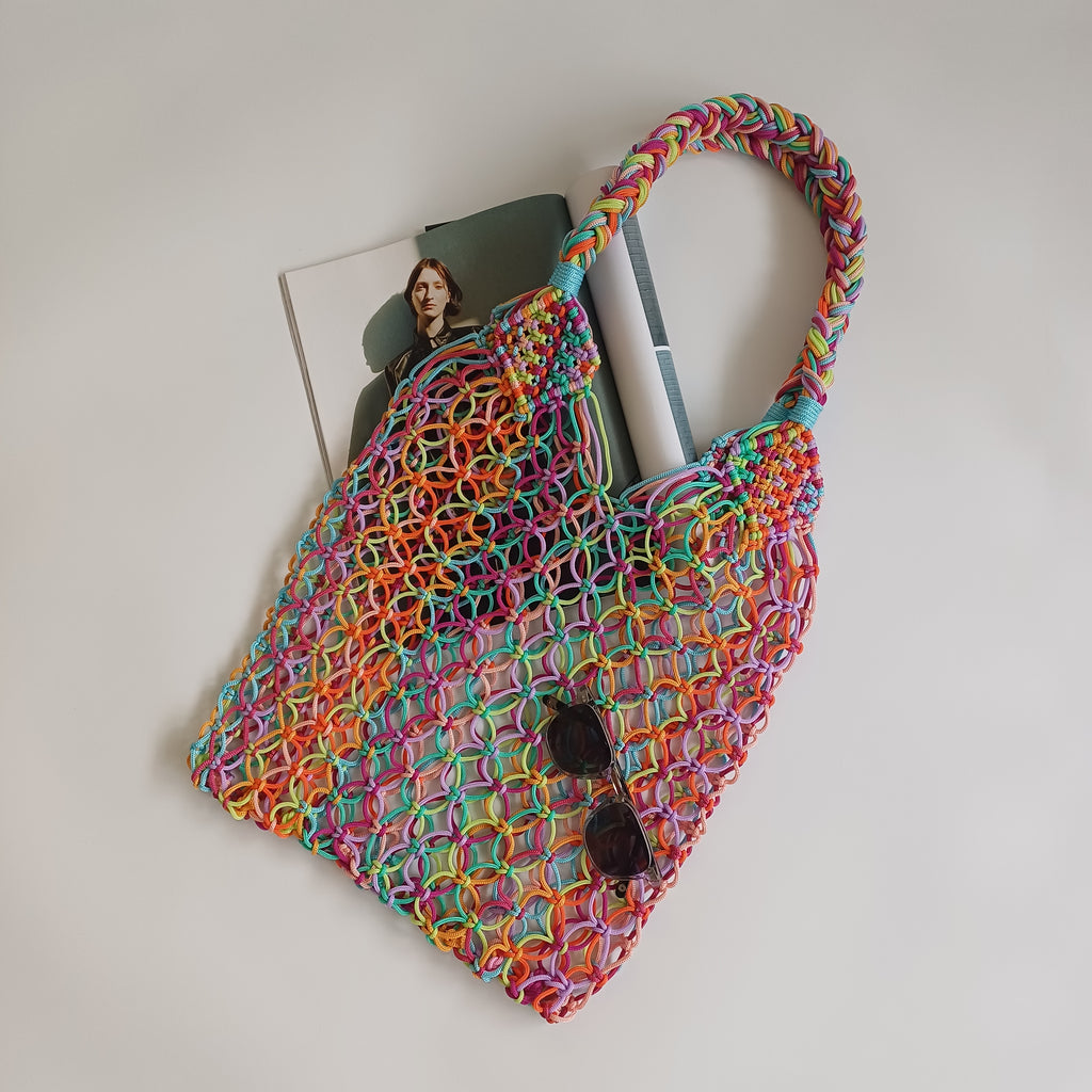 Moroccan Handmade Multicolour Crochet Tote Bag 59x34 CM
