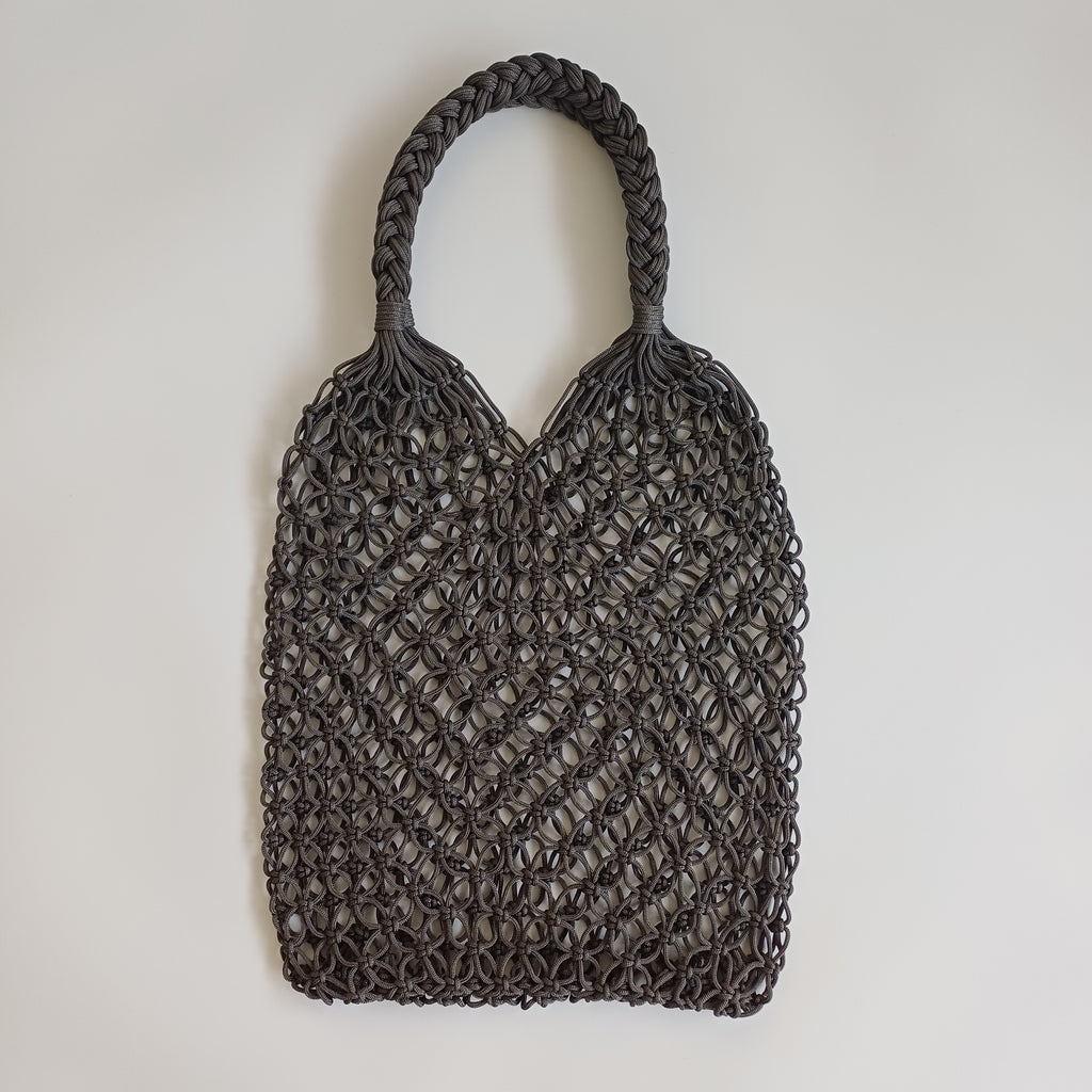 Moroccan Handmade Slate Grey Crochet Tote Bag 60x36 CM