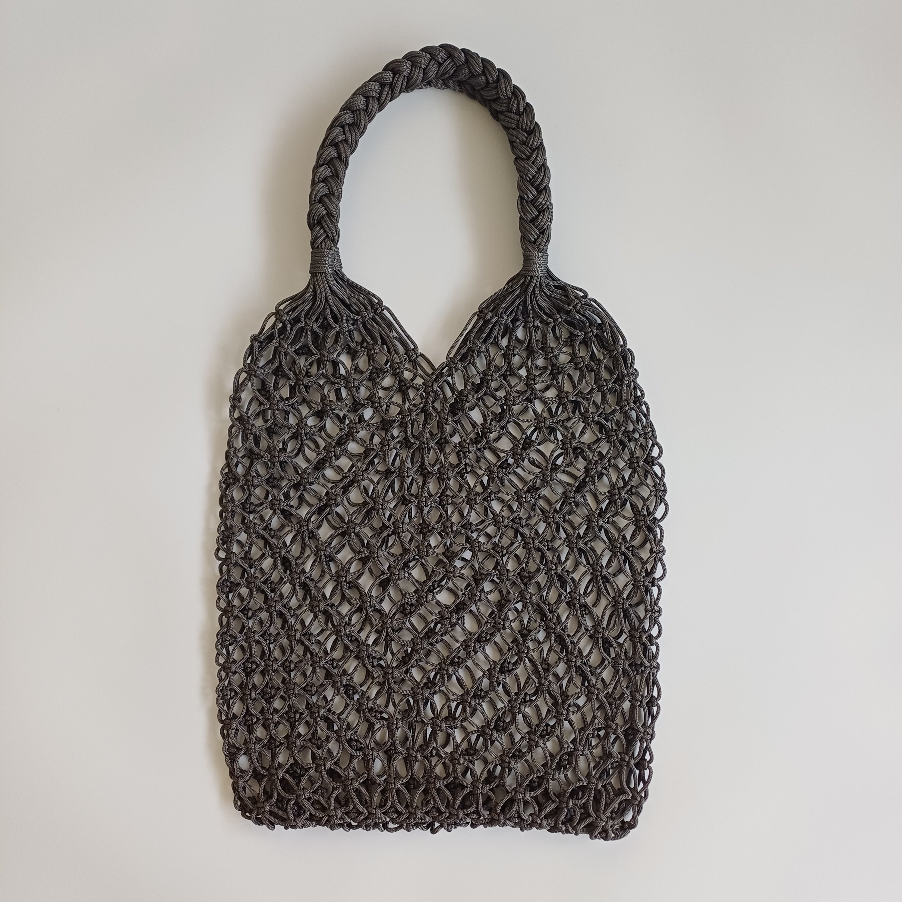 Moroccan Handmade Slate Grey Crochet Tote Bag 60x36 CM