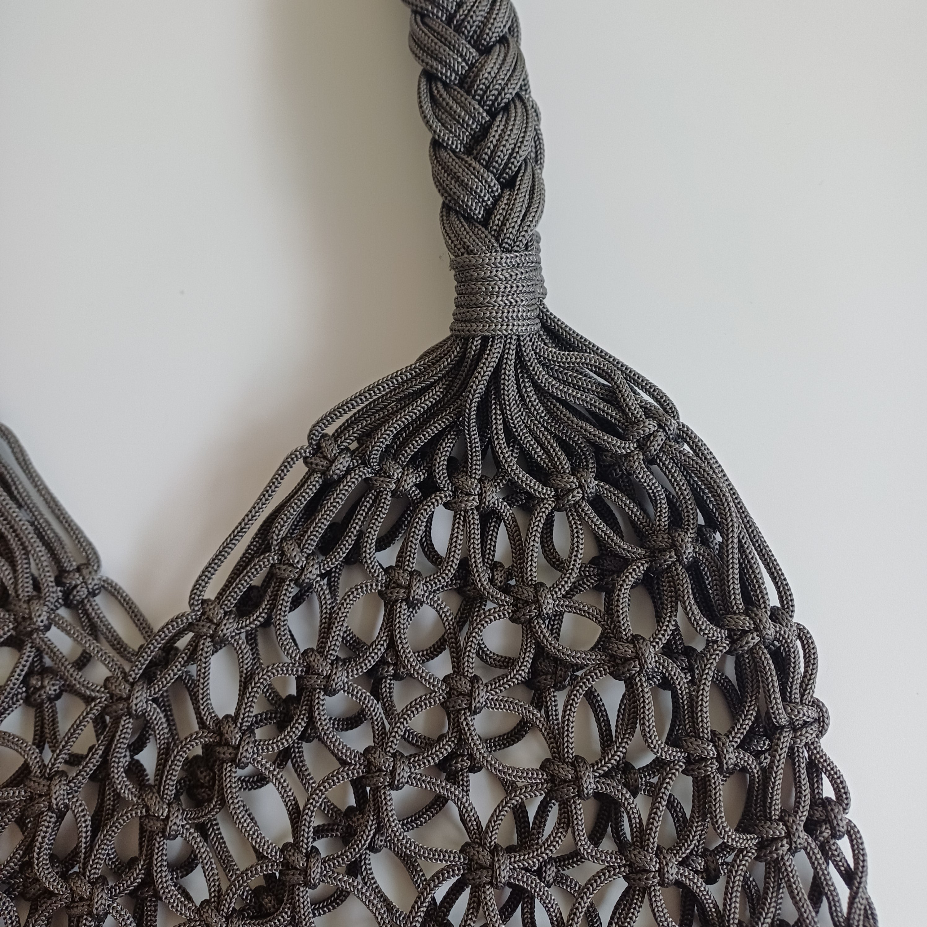 Moroccan Handmade Slate Grey Crochet Tote Bag 60x36 CM