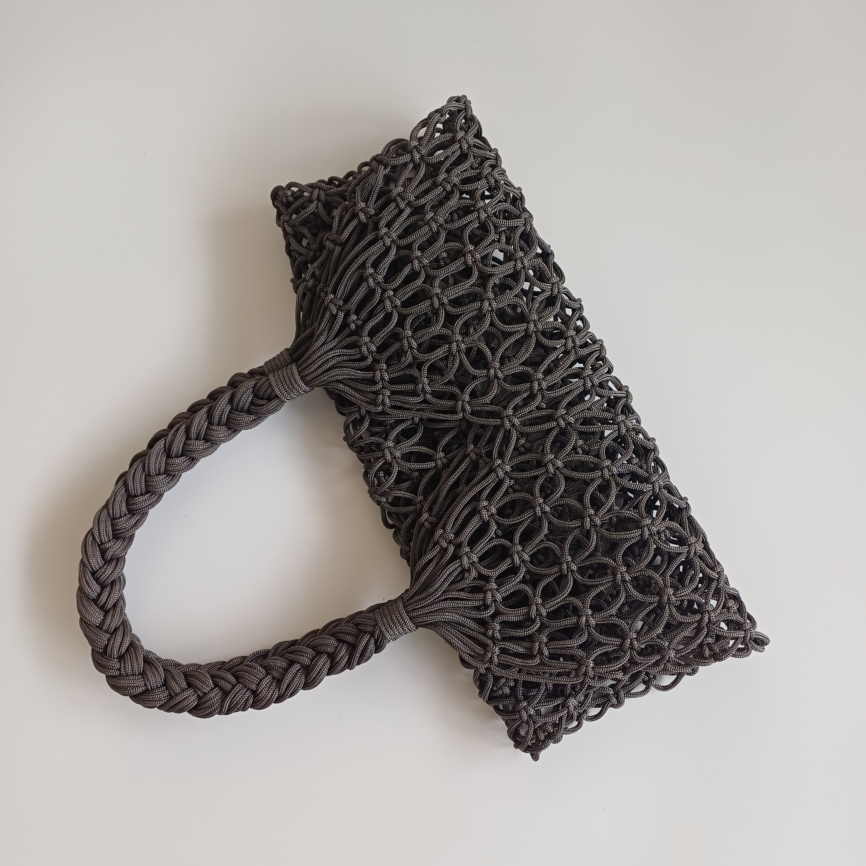 Moroccan Handmade Slate Grey Crochet Tote Bag 60x36 CM