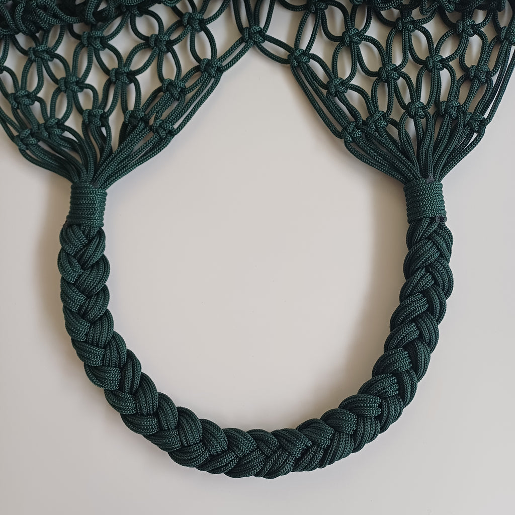 Moroccan Handmade Deep Forest Green Crochet Tote Bag 62x34 CM