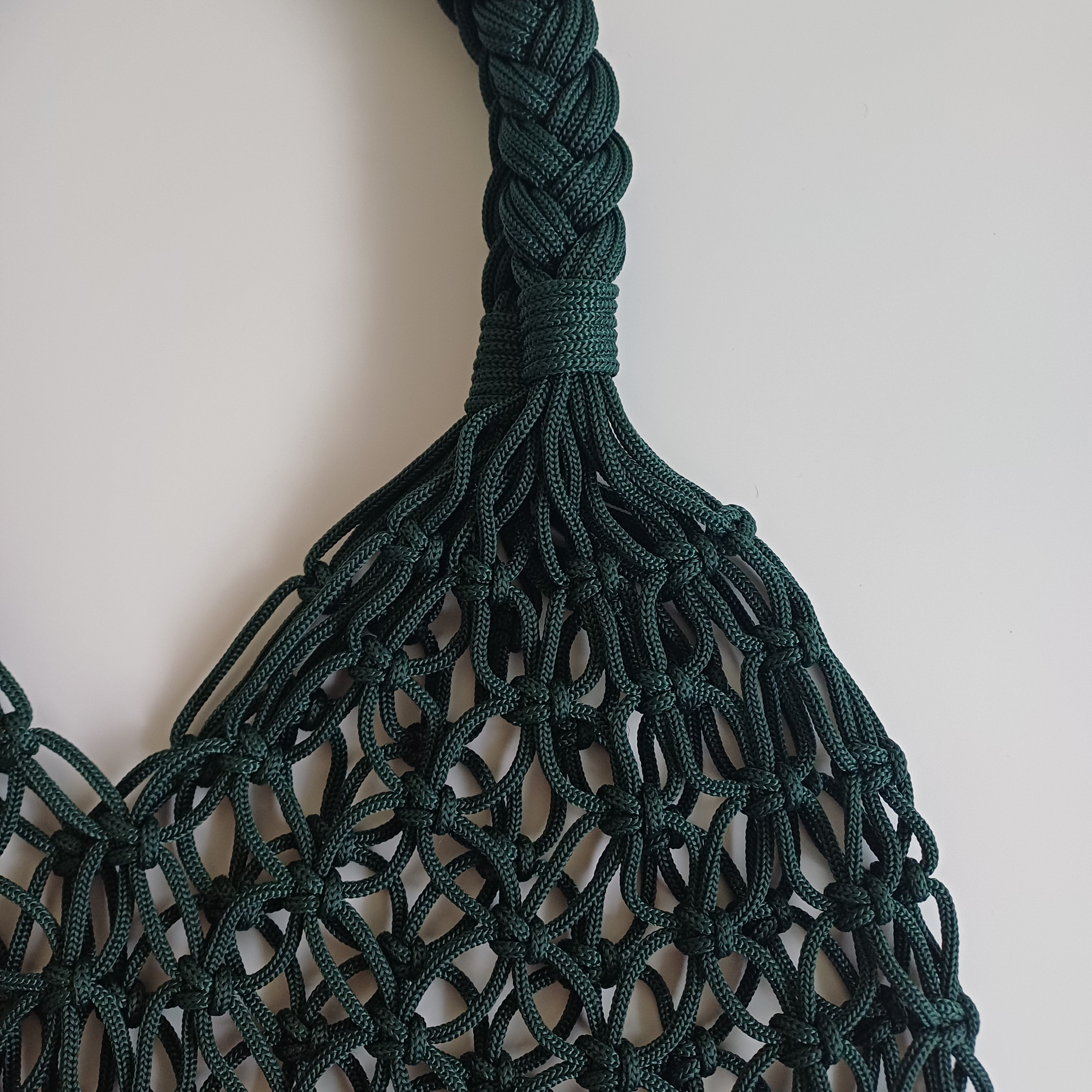 Moroccan Handmade Deep Forest Green Crochet Tote Bag 62x34 CM