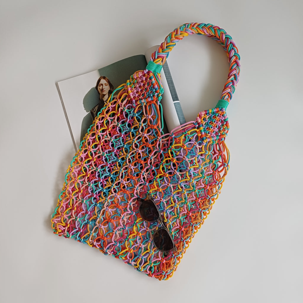 Moroccan Handmade Multicolour Crochet Tote Bag 58x33 CM
