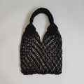 Moroccan Handmade Dark Black Crochet Tote Bag 49x35 CM