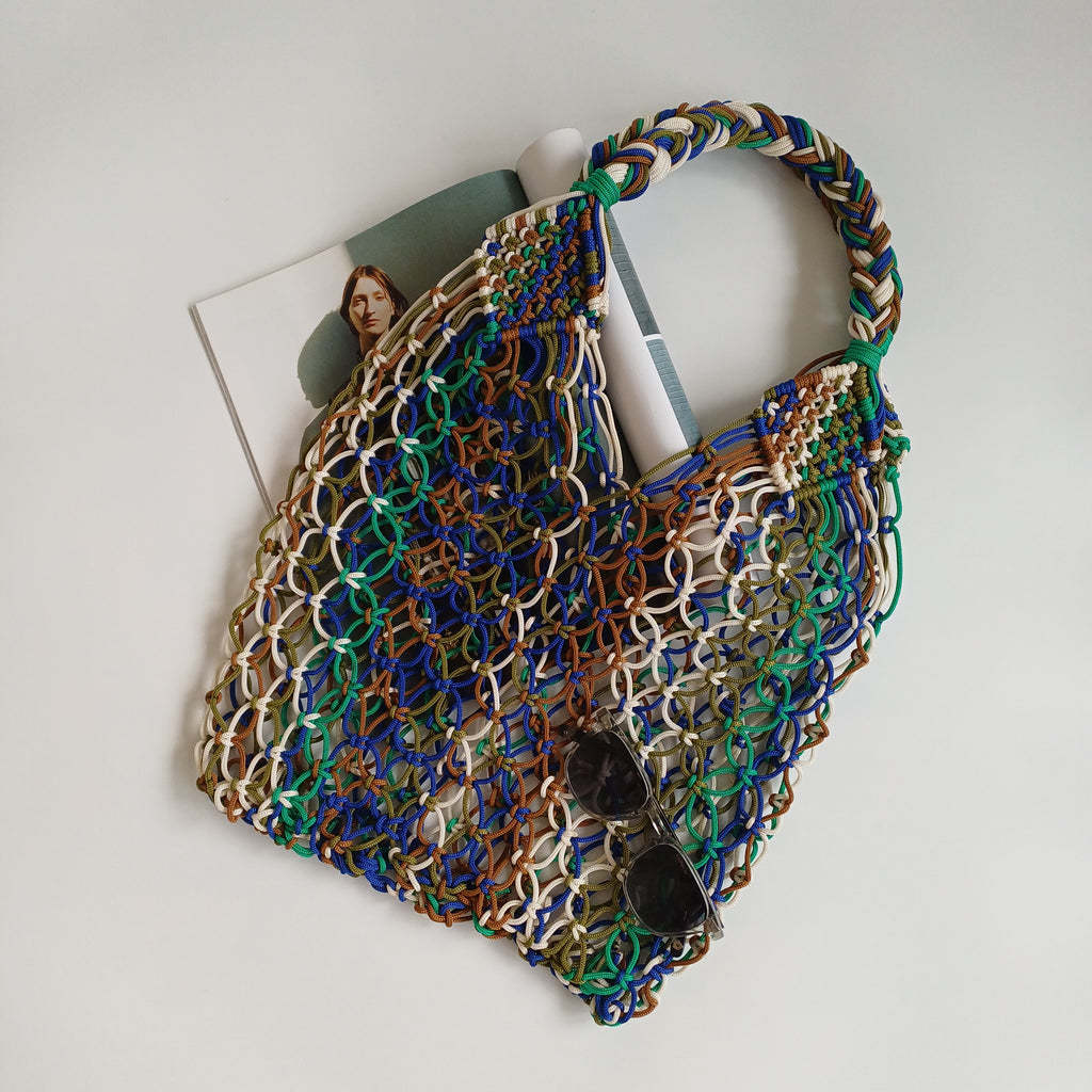 Moroccan Handmade Multicolour Crochet Tote Bag 53x35 CM