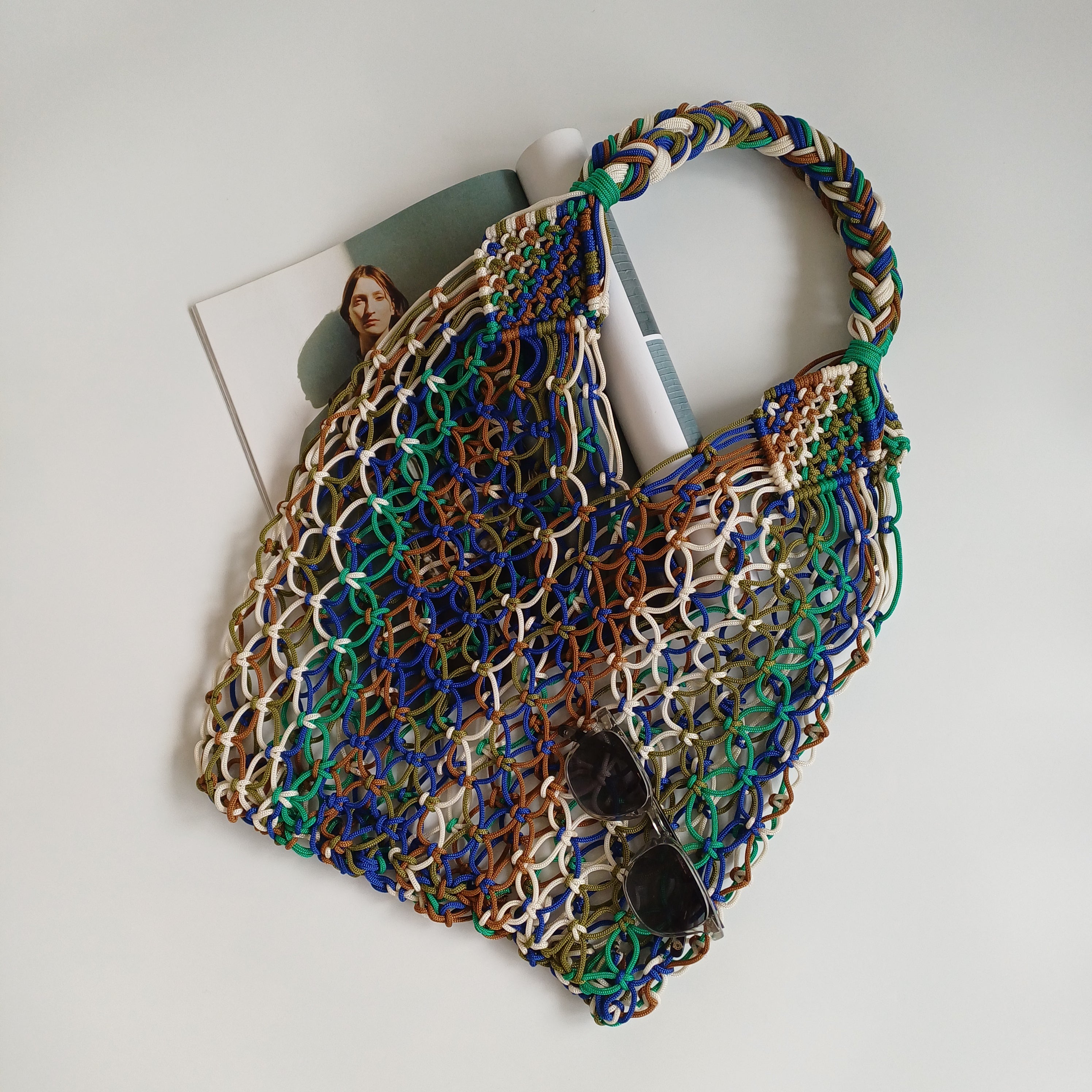 Moroccan Handmade Multicolour Crochet Tote Bag 53x35 CM