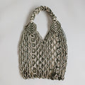 Moroccan Handmade Cream and Olive Green Crochet Tote Bag 51x35 CM