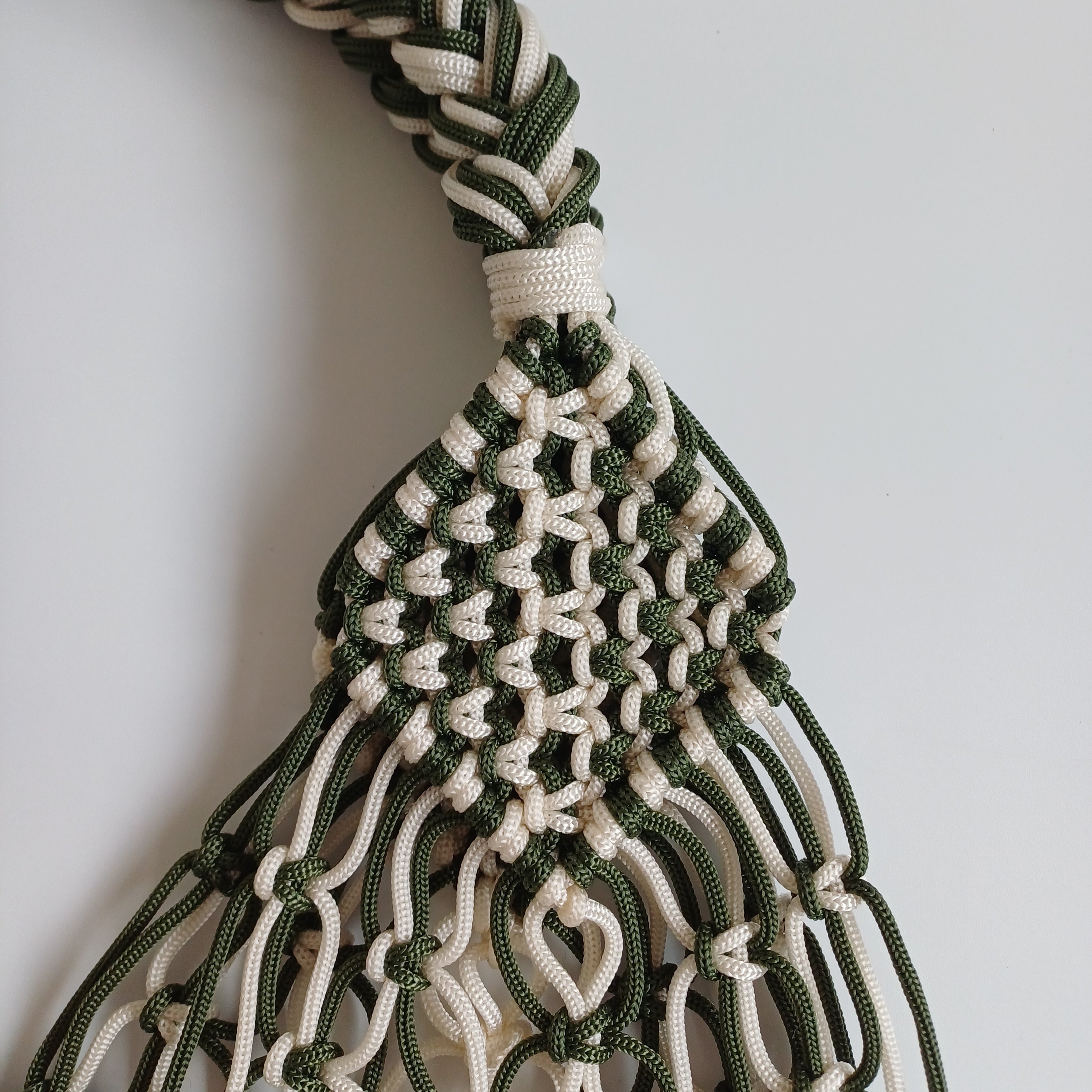 Moroccan Handmade Cream and Olive Green Crochet Tote Bag 51x35 CM