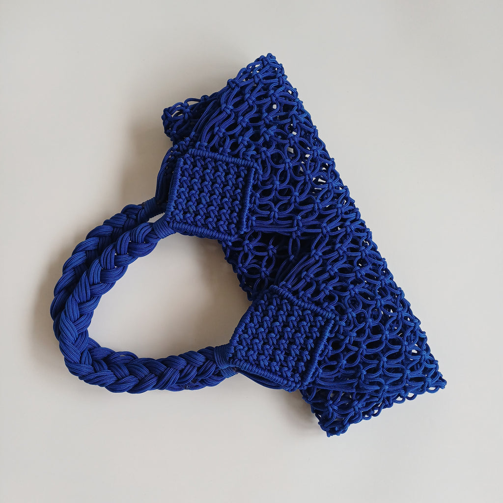 Moroccan Handmade Dark Blue Crochet Tote Bag 57x36 CM