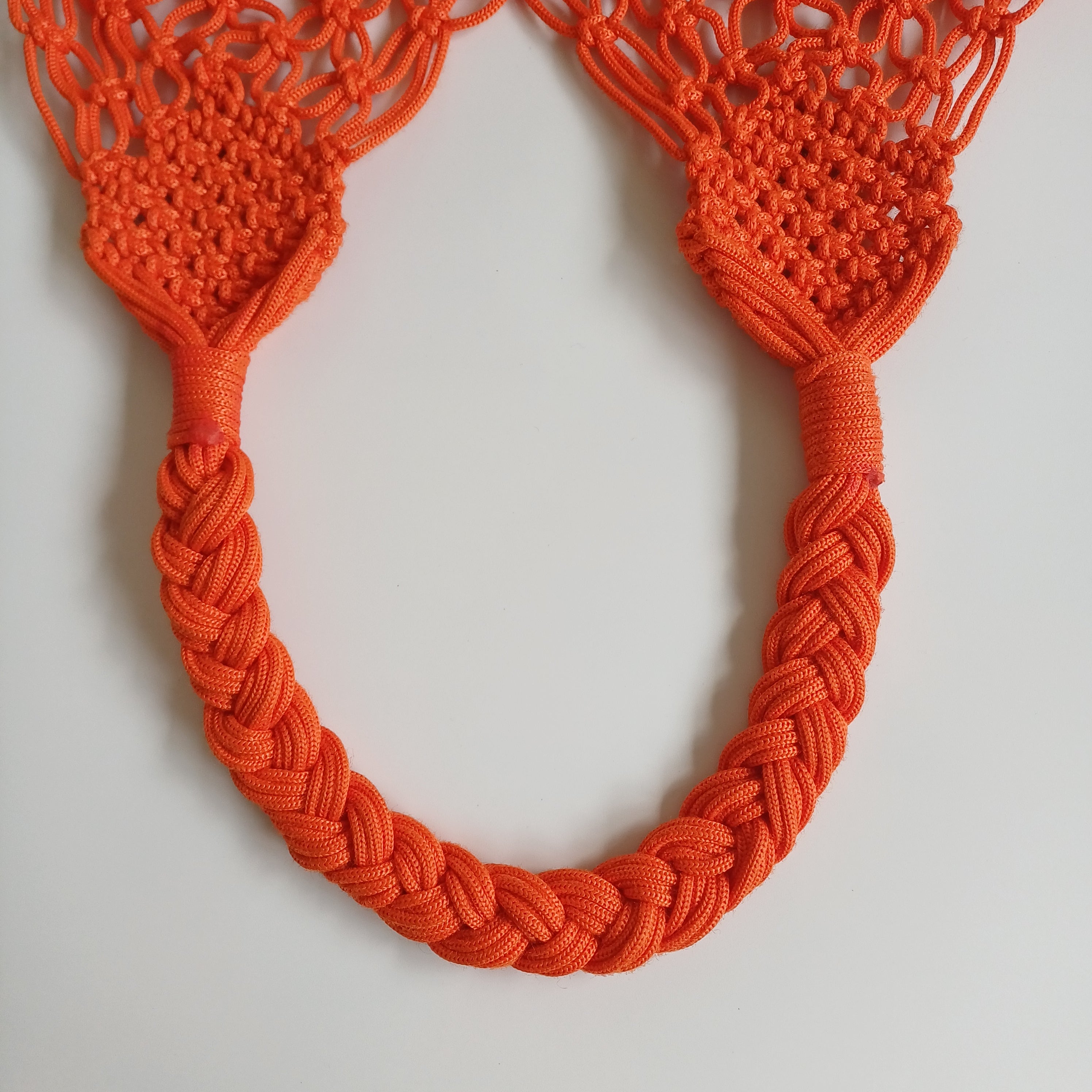 Moroccan Handmade Sunset Orange Crochet Tote Bag 48x28 CM