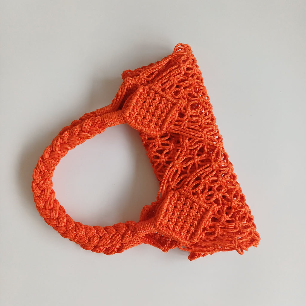 Moroccan Handmade Sunset Orange Crochet Tote Bag 48x28 CM