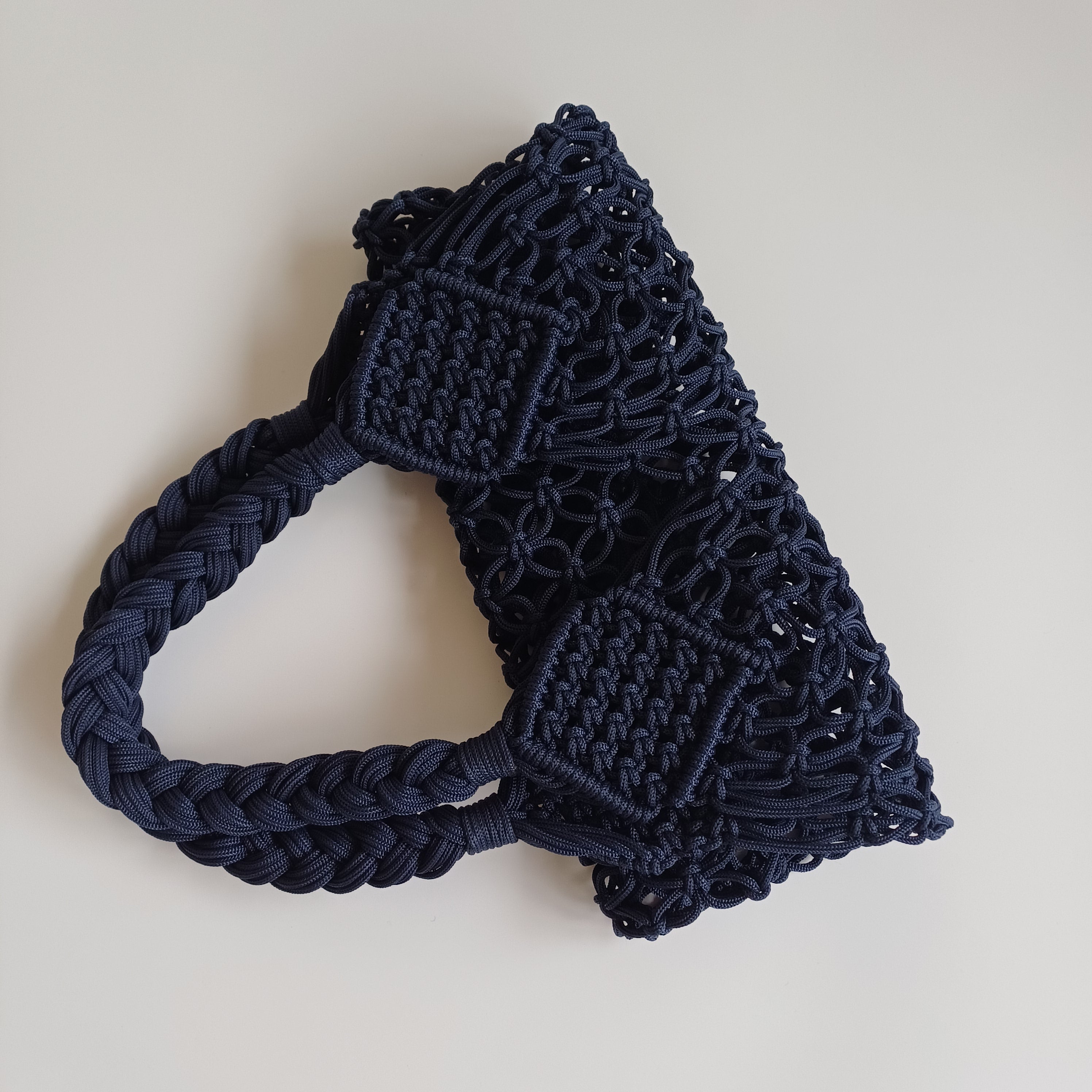 Moroccan Handmade Dark Black Crochet Tote Bag  50x30 CM