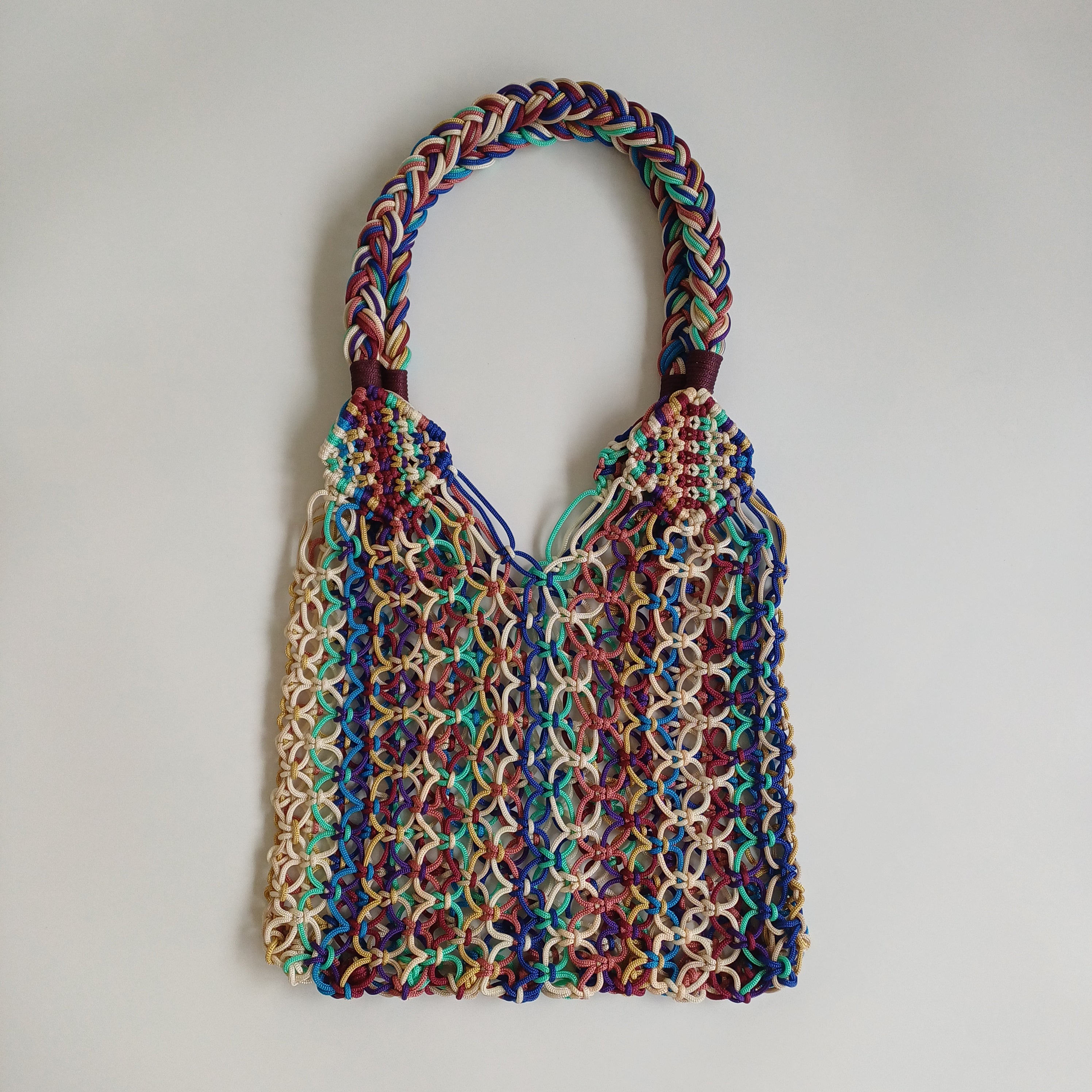 Moroccan Handmade Multicolour Crochet Tote Bag 53x30 CM