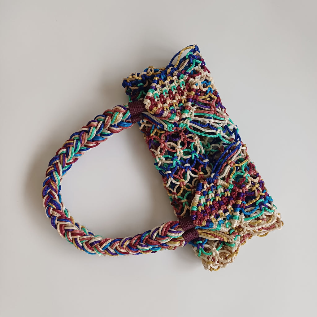 Moroccan Handmade Multicolour Crochet Tote Bag 53x30 CM