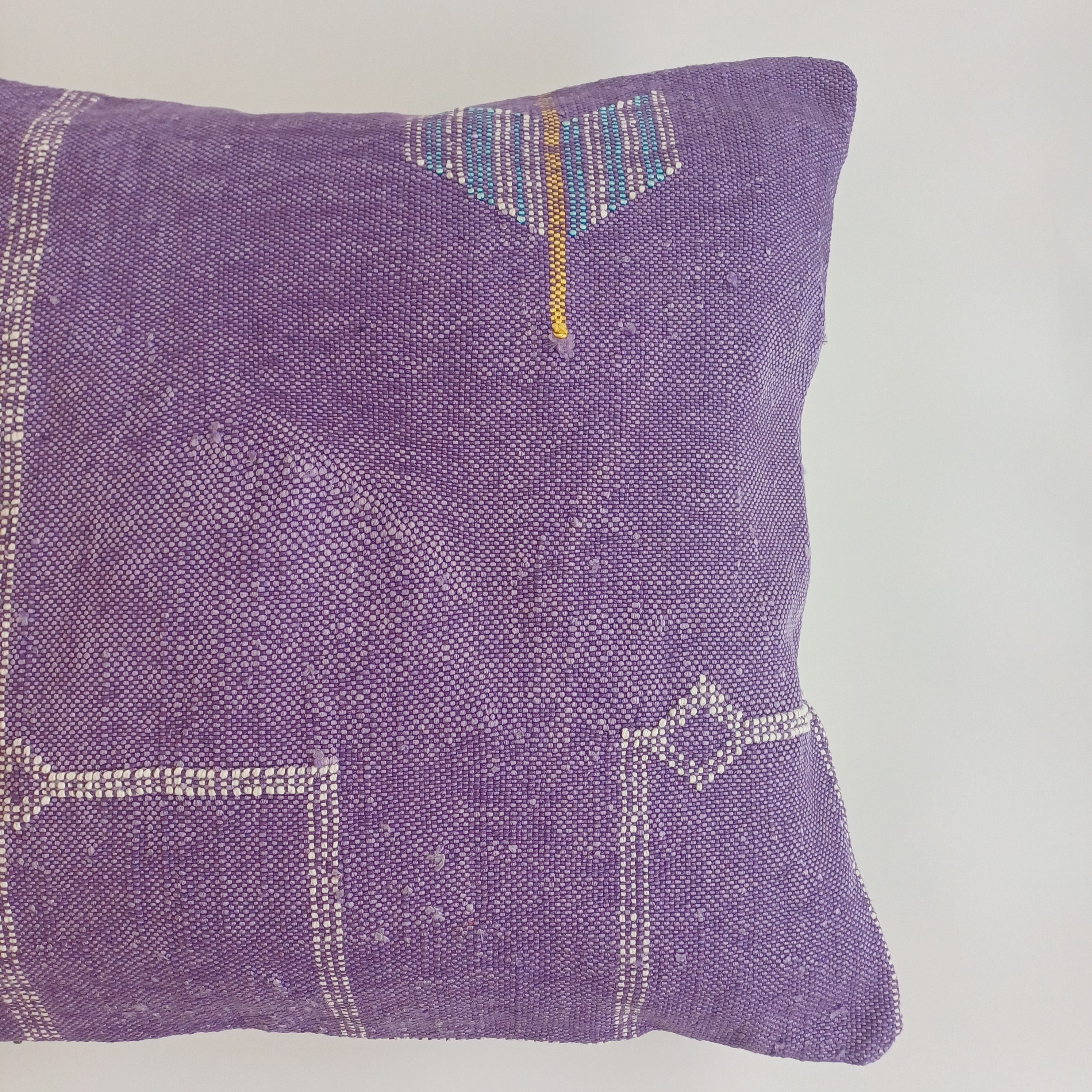 Moroccan Handmade Cactus Silk Cushion Cover 20''x20'' / 50x50 CM