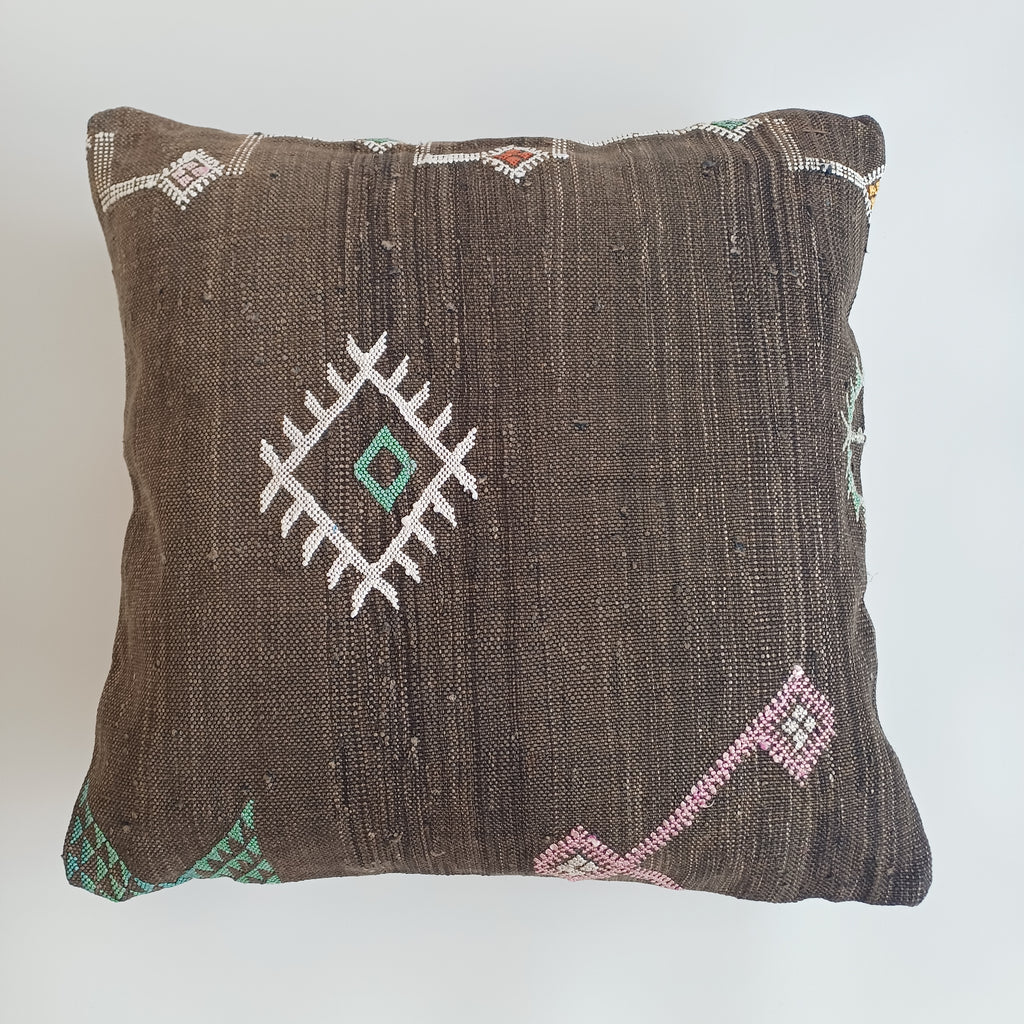 Moroccan Handmade Cactus Silk Cushion Cover 20''x20'' / 50x50 CM