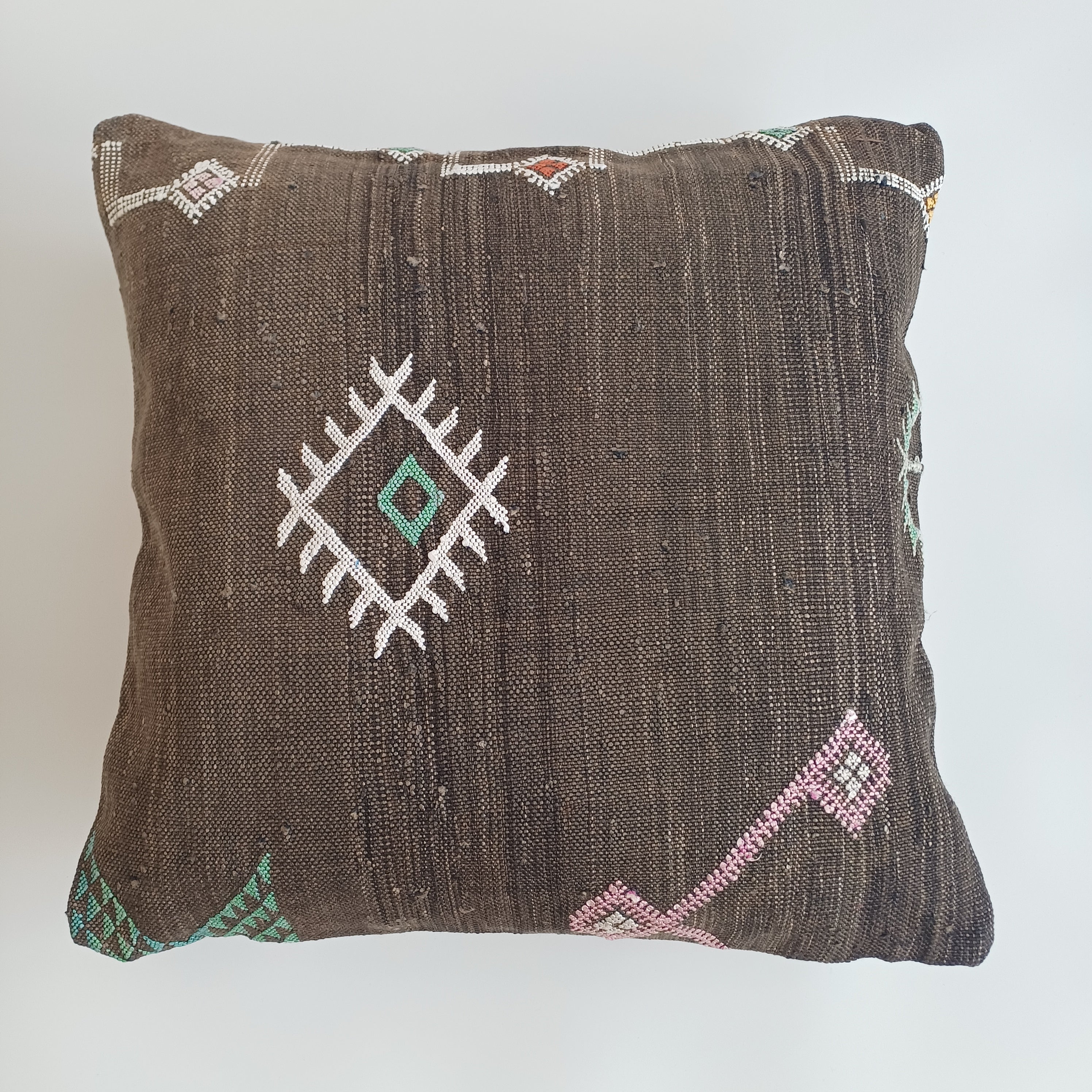 Moroccan Handmade Cactus Silk Cushion Cover 20''x20'' / 50x50 CM