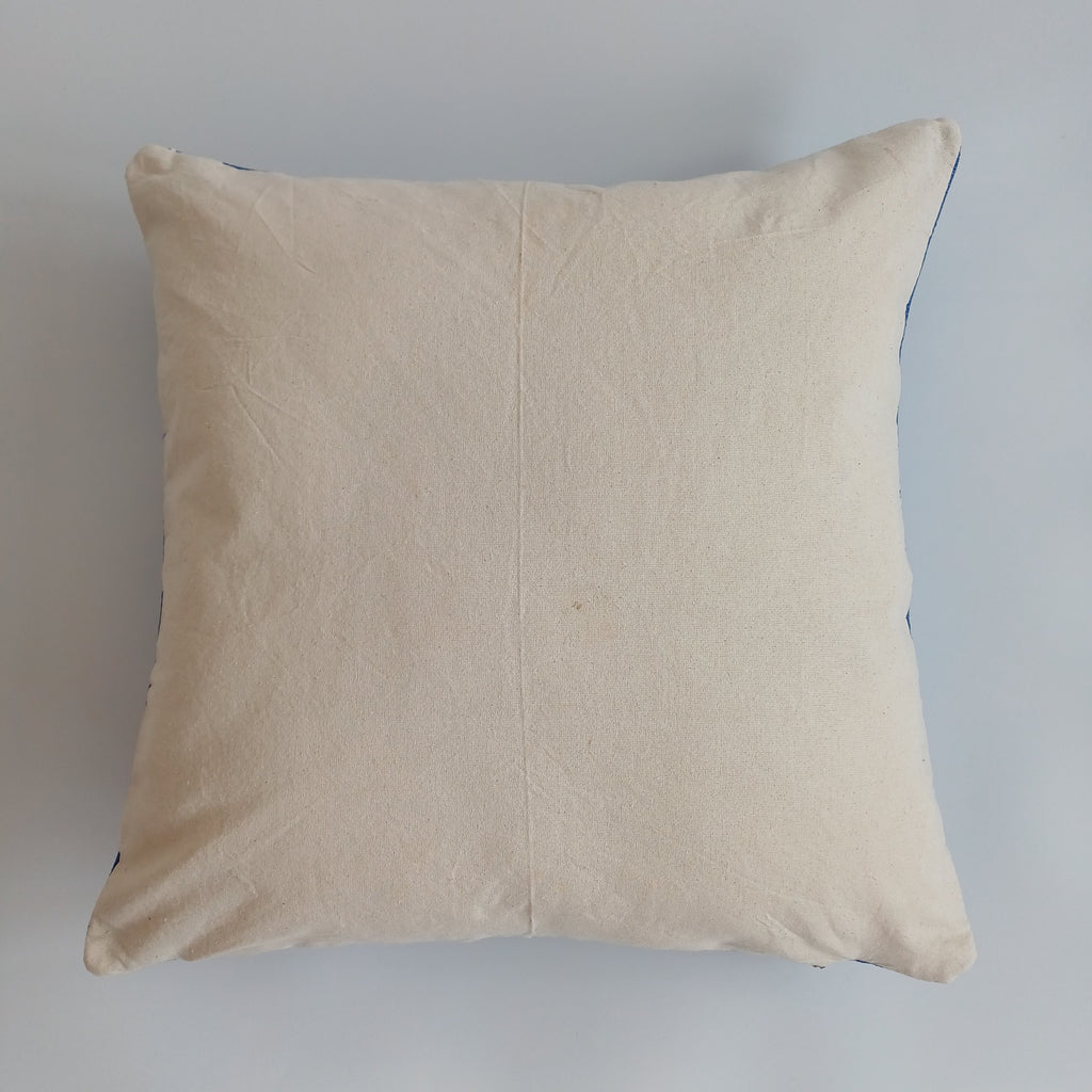 Moroccan Handmade Blue Cactus Silk Cushion Cover 20''x20'' / 50x50 CM