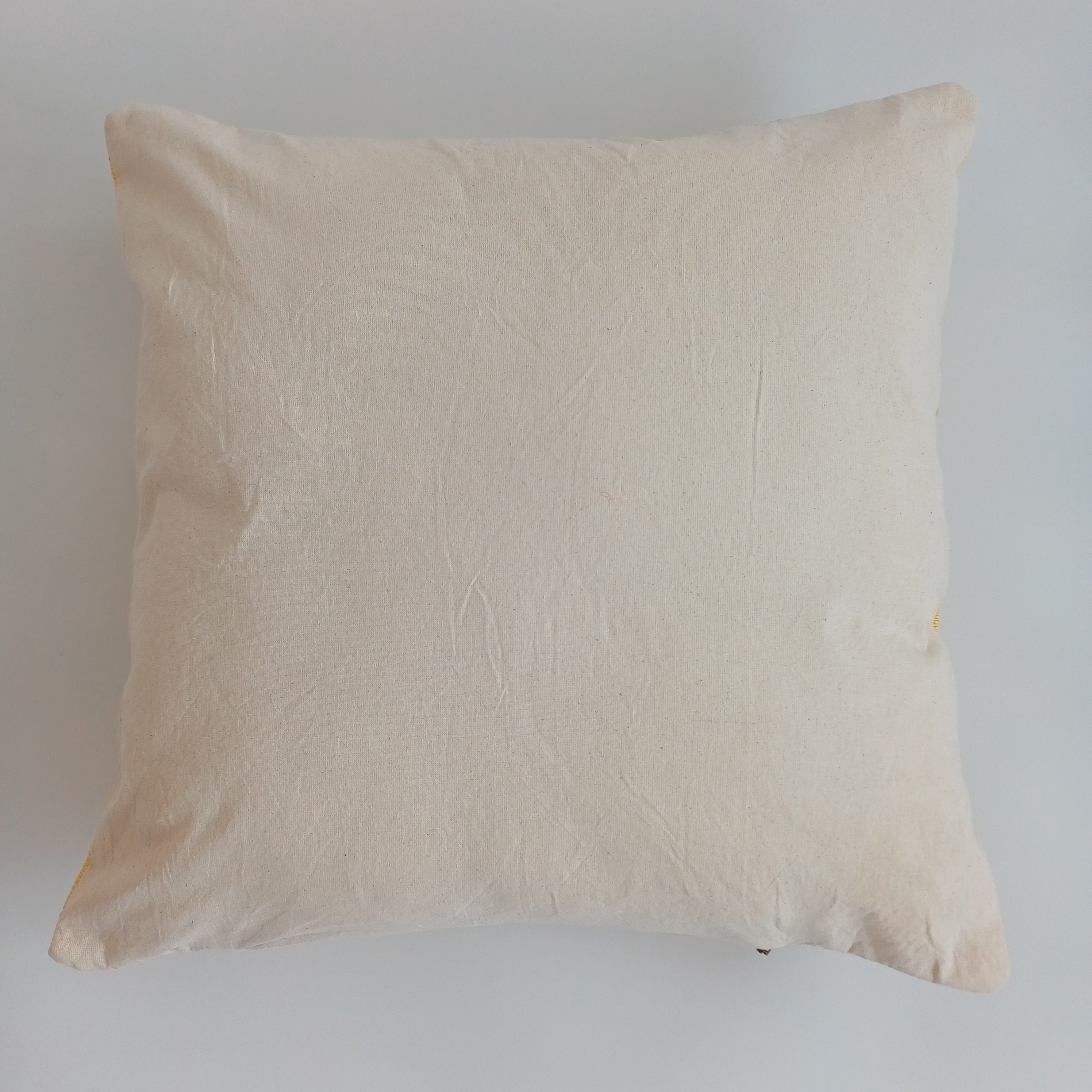 Moroccan Handmade Light Mustard Cactus Silk Cushion Cover 20''x20'' / 50x50 CM