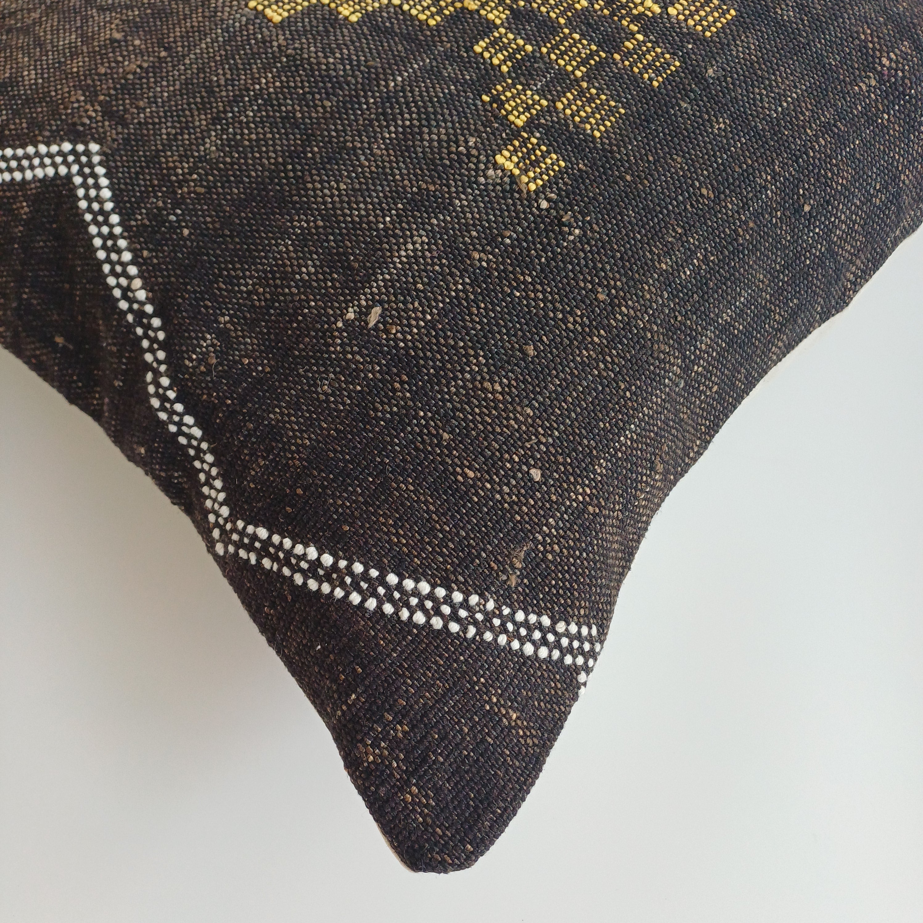 Moroccan Handmade Brown Cactus Silk Cushion Cover 20''x20'' / 50x50 CM