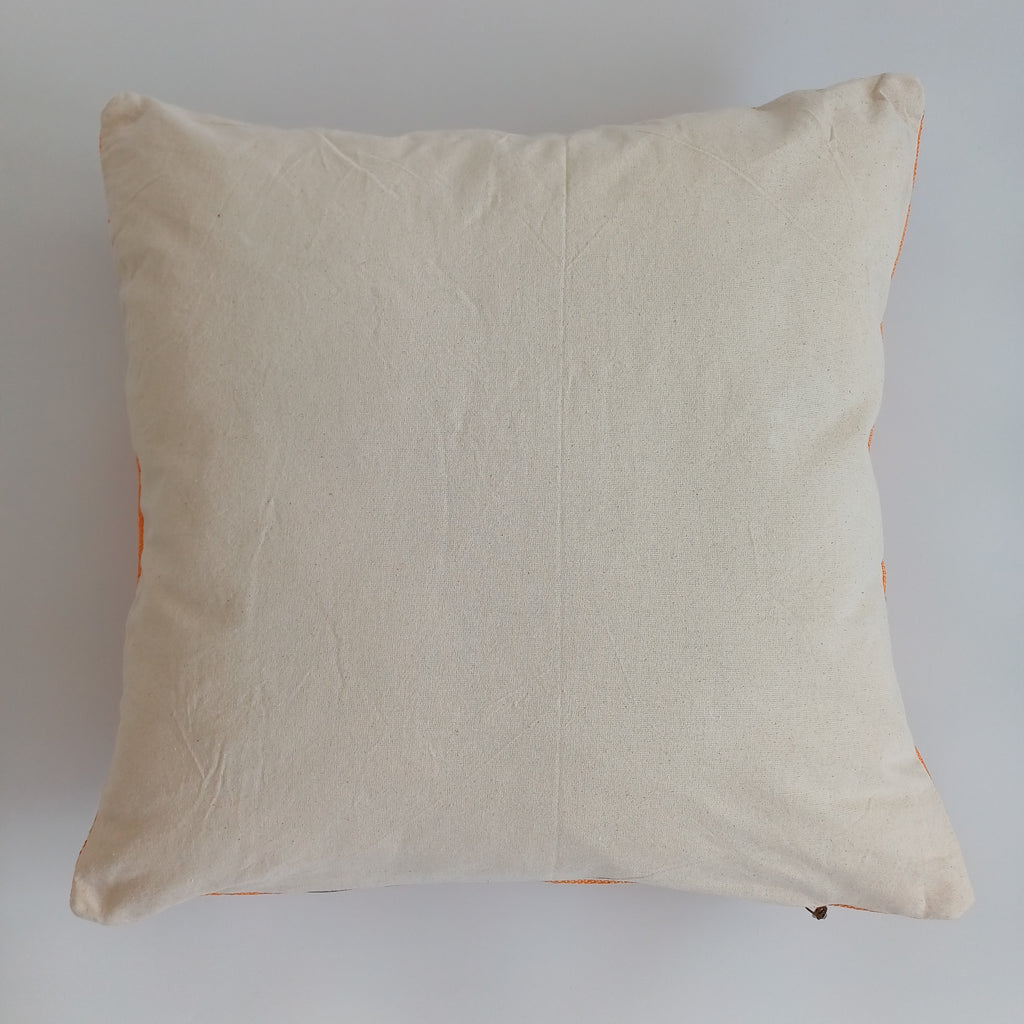 Moroccan Handmade Burnt Orange Cactus Silk Cushion Cover 20''x20'' / 50x50 CM