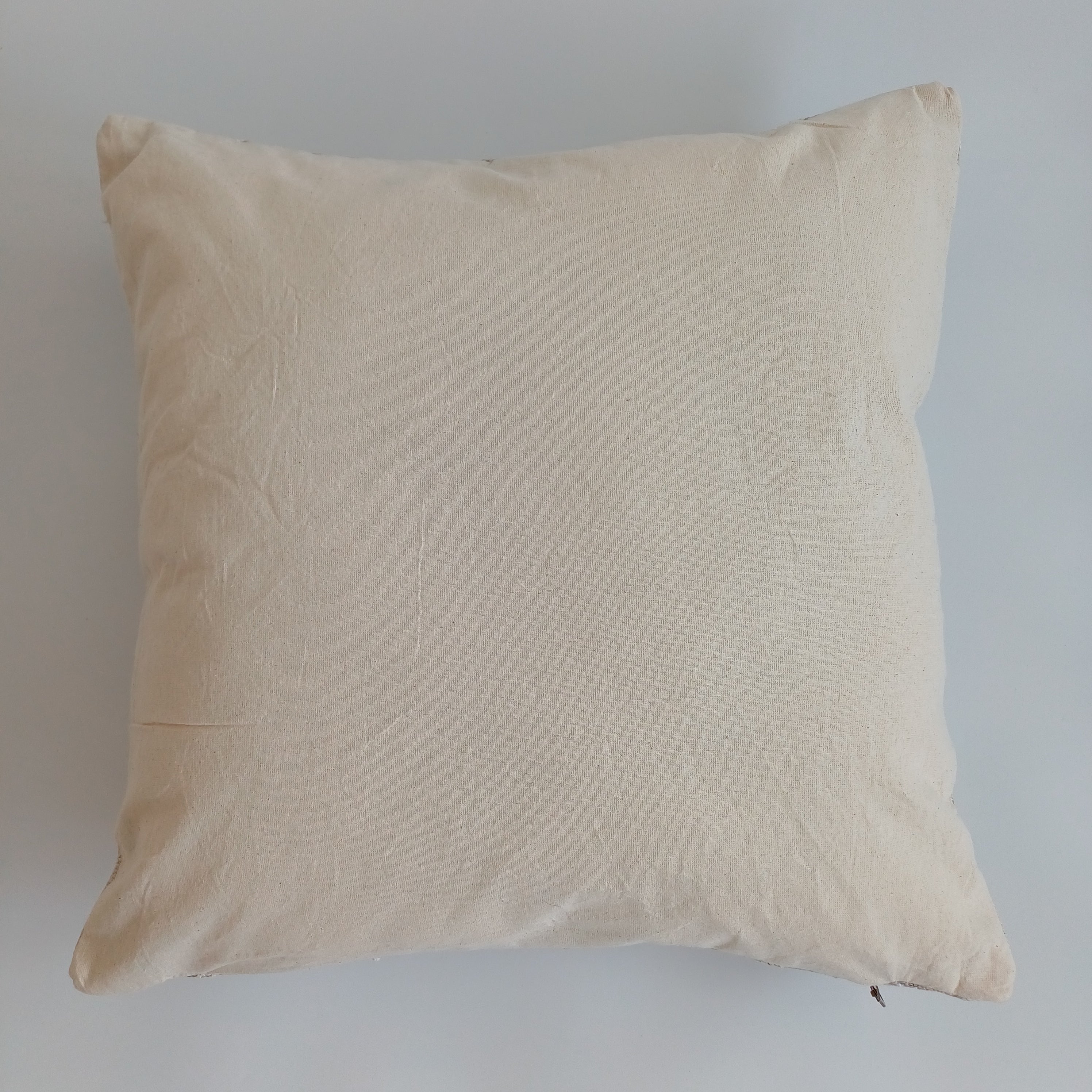 Moroccan Handmade Oatmeal Cactus Silk Cushion Cover 20''x20'' / 50x50 CM