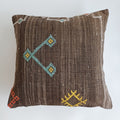 Moroccan Handmade Brown Cactus Silk Cushion Cover 20''x20'' / 50x50 CM