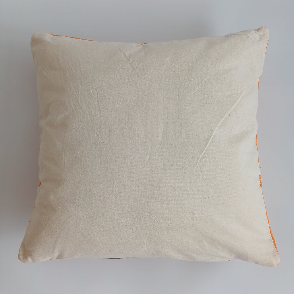 Moroccan Handmade Orange Cactus Silk Cushion Cover 20''x20'' / 50x50 CM