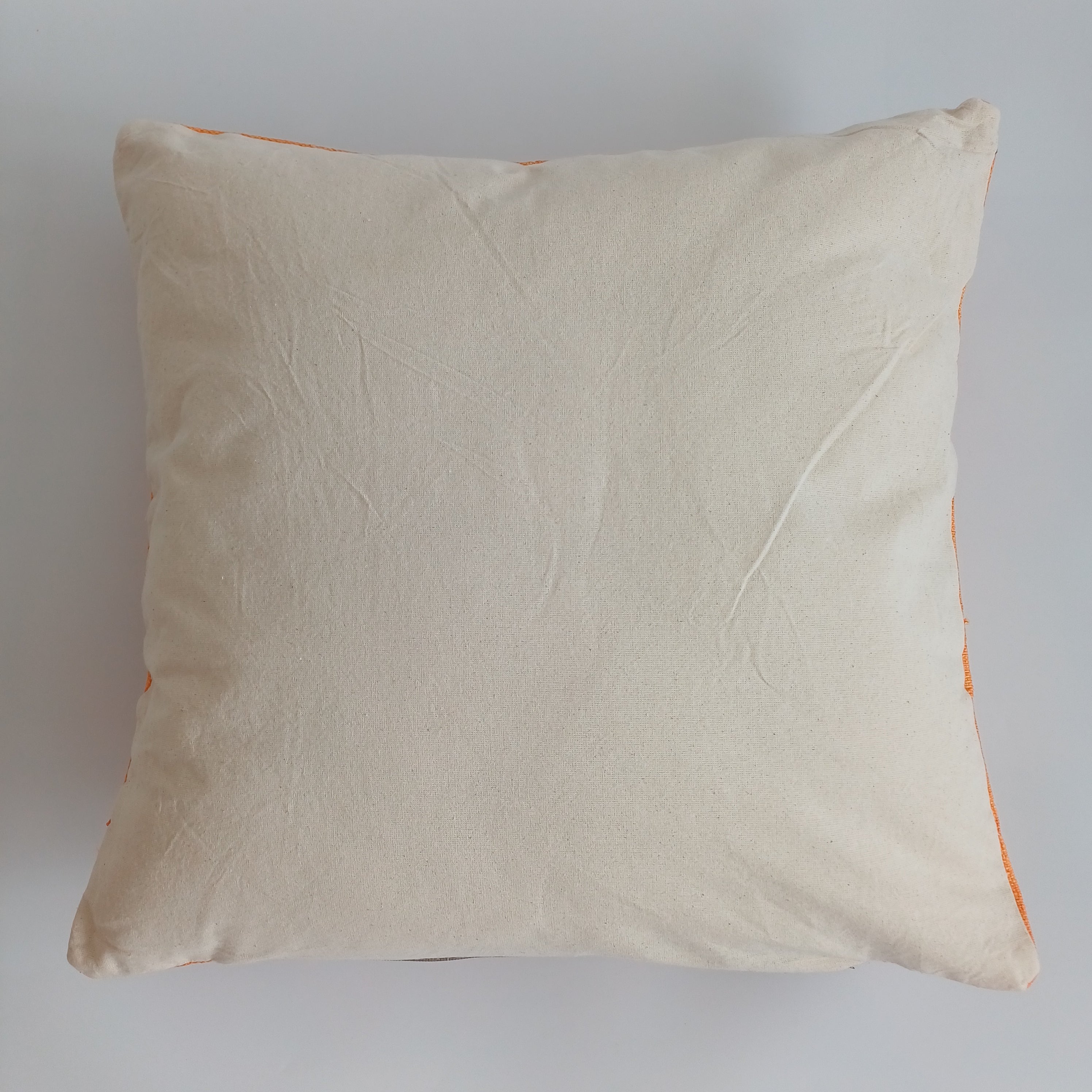 Moroccan Handmade Orange Cactus Silk Cushion Cover 20''x20'' / 50x50 CM