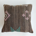 Moroccan Handmade Charcoal Brown Cactus Silk Cushion Cover 20''x20'' / 50x50 CM