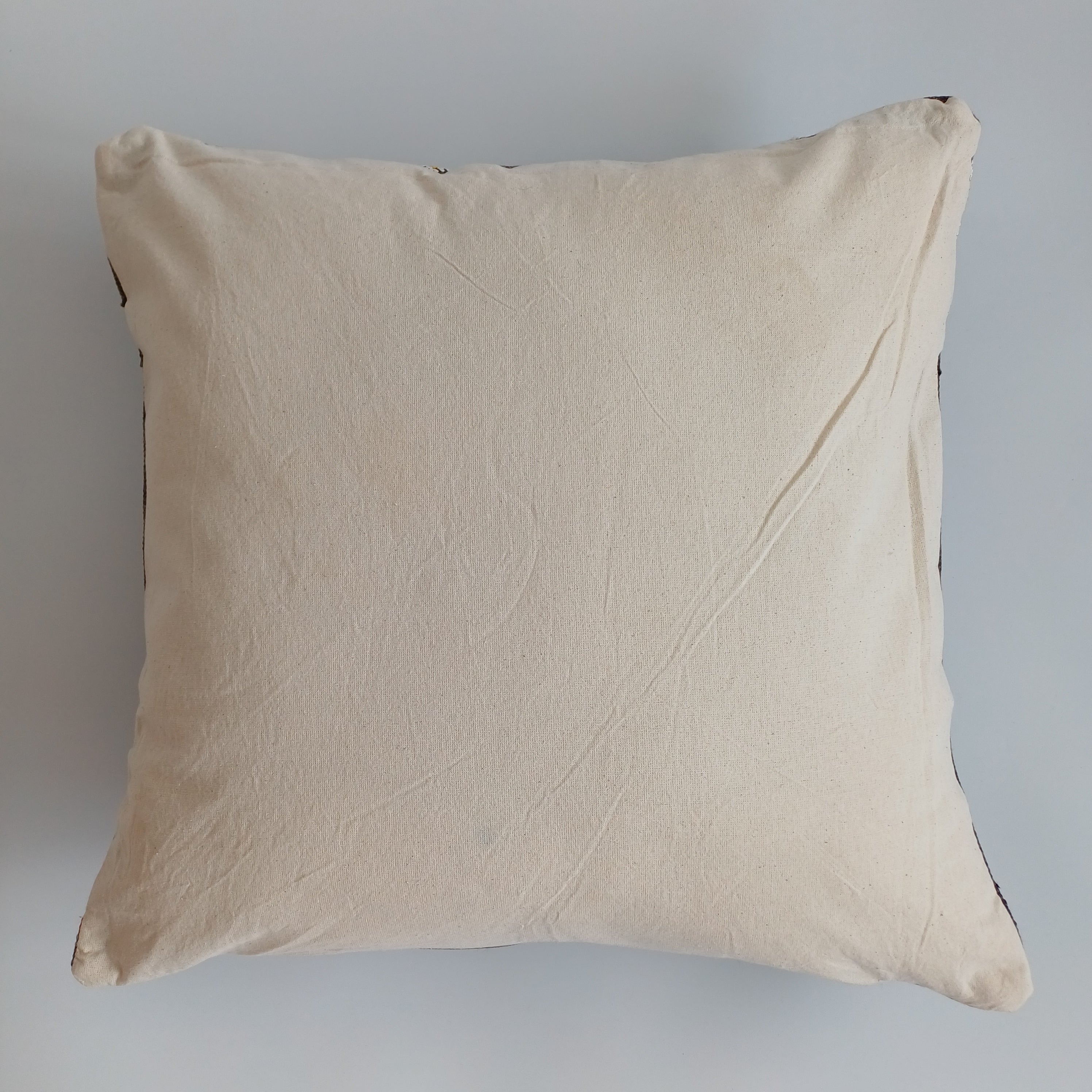 Moroccan Handmade Charcoal Brown Cactus Silk Cushion Cover 20''x20'' / 50x50 CM