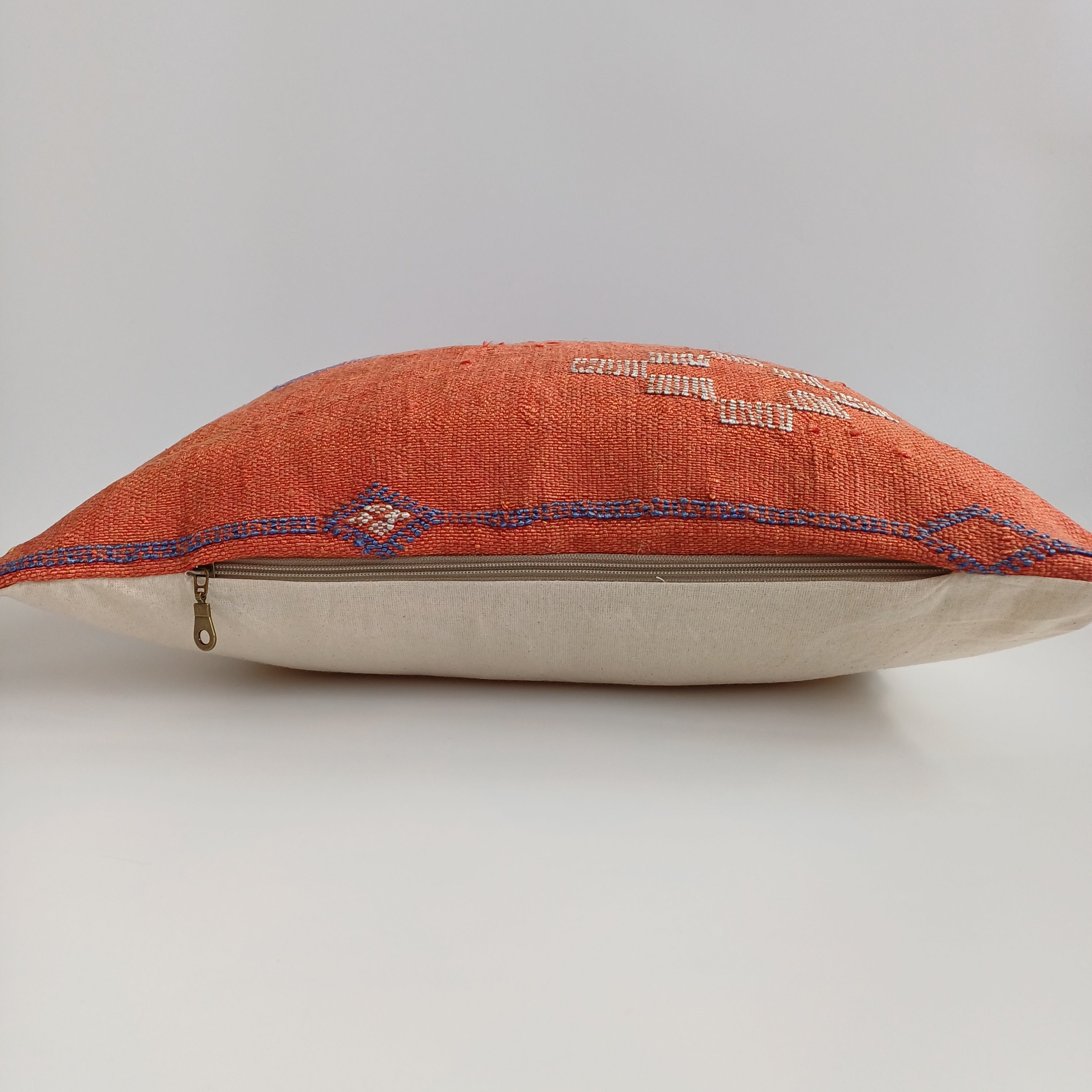 Moroccan Handmade Red Cactus Silk Cushion Cover 20''x20'' / 50x50 CM