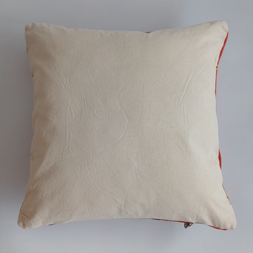 Moroccan Handmade Red Cactus Silk Cushion Cover 20''x20'' / 50x50 CM