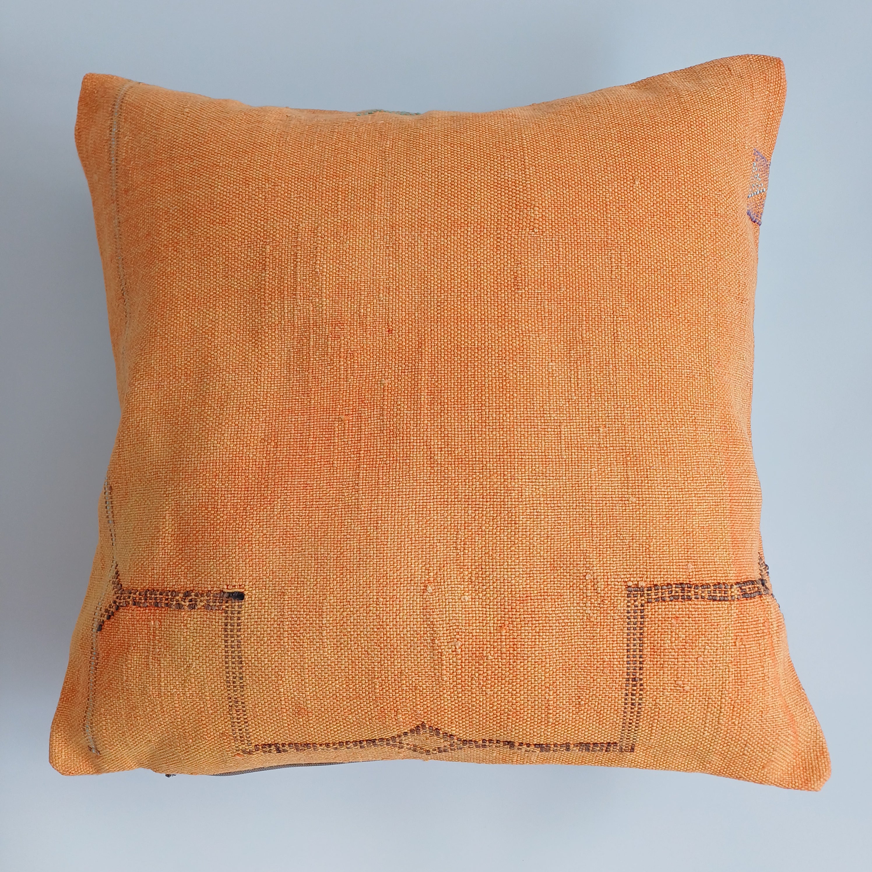 Moroccan Handmade Orange Cactus Silk Cushion Cover 20''x20'' / 50x50 CM
